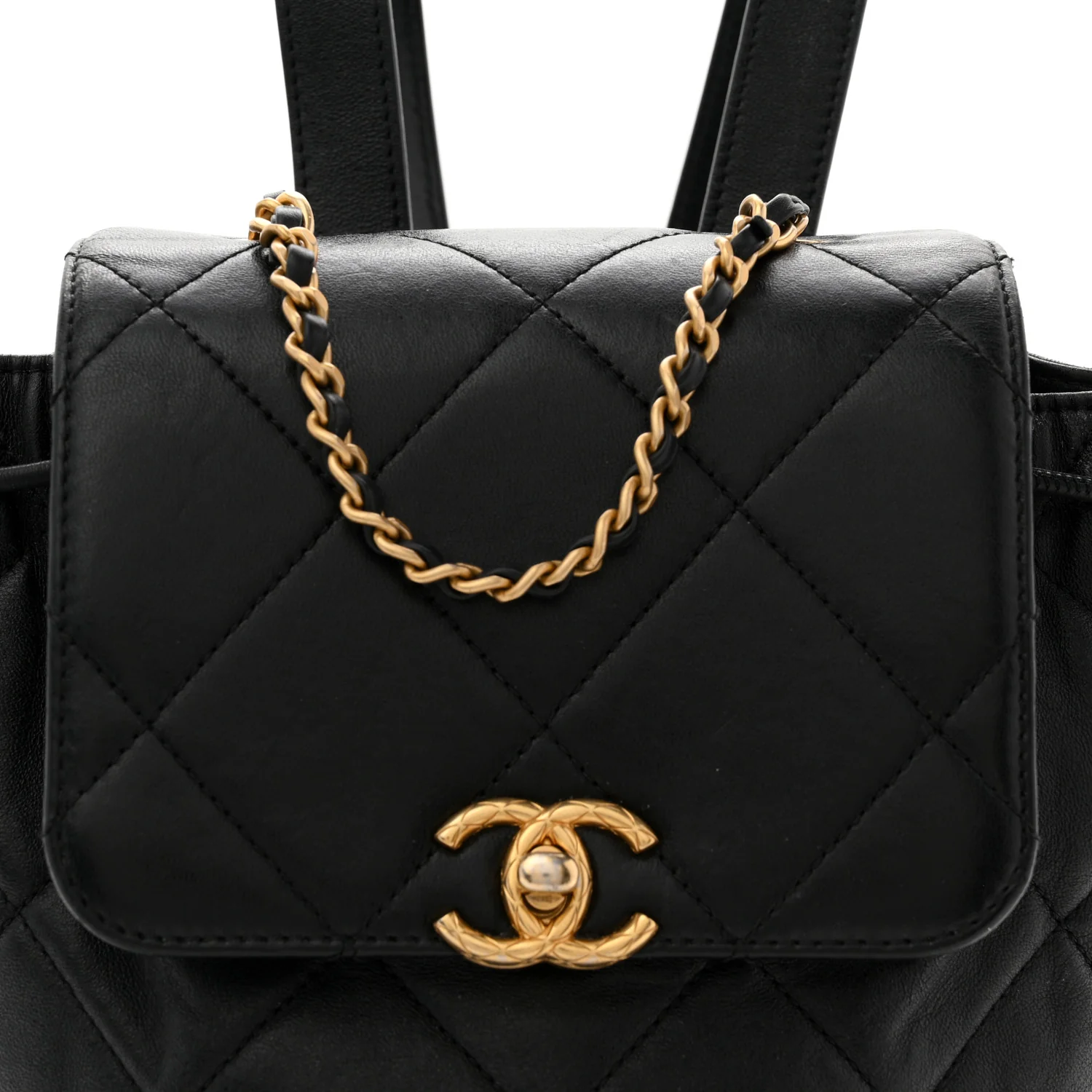 Lambskin Quilted Logo Mini Backpack Black - Image 8