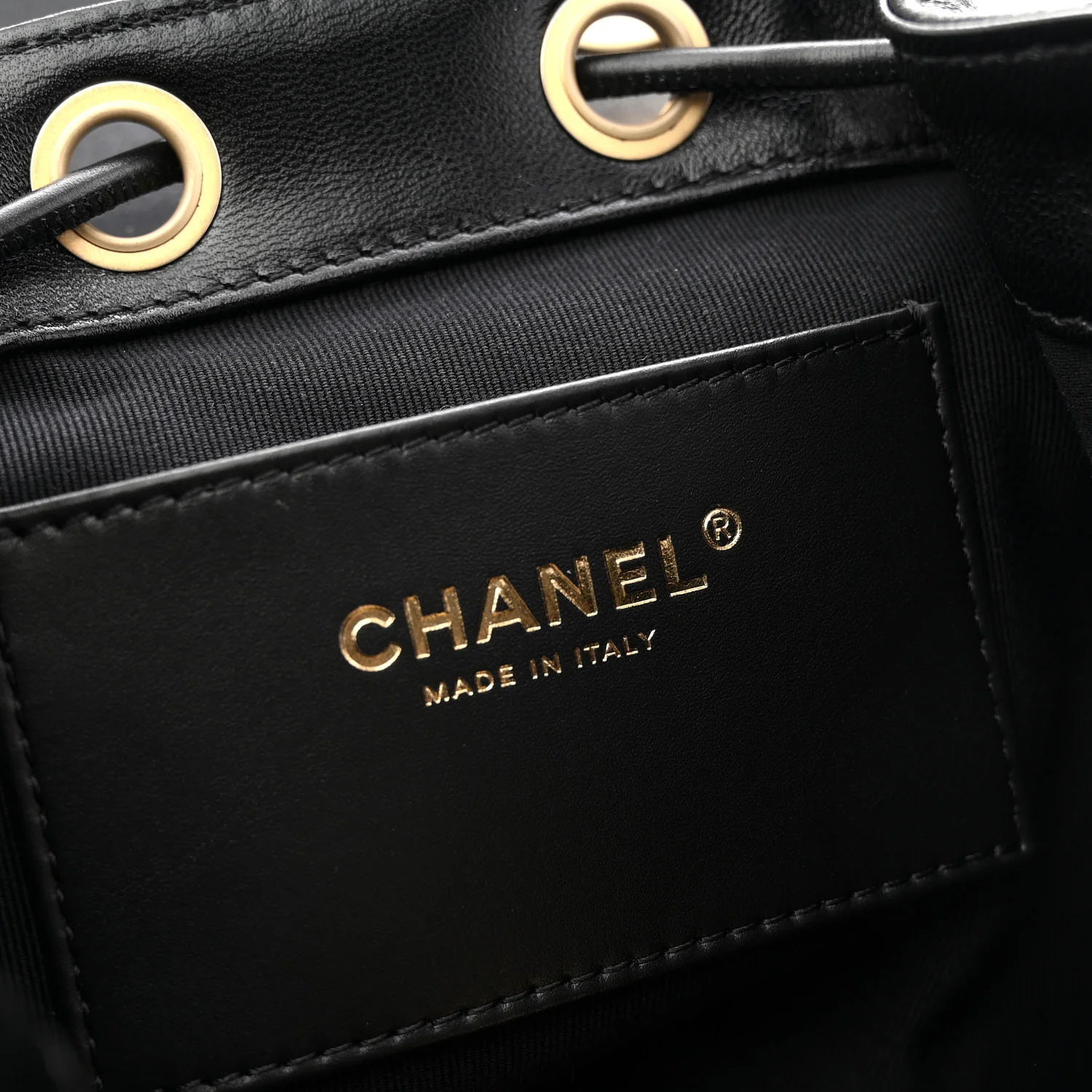 Lambskin Quilted Logo Mini Backpack Black - Image 6