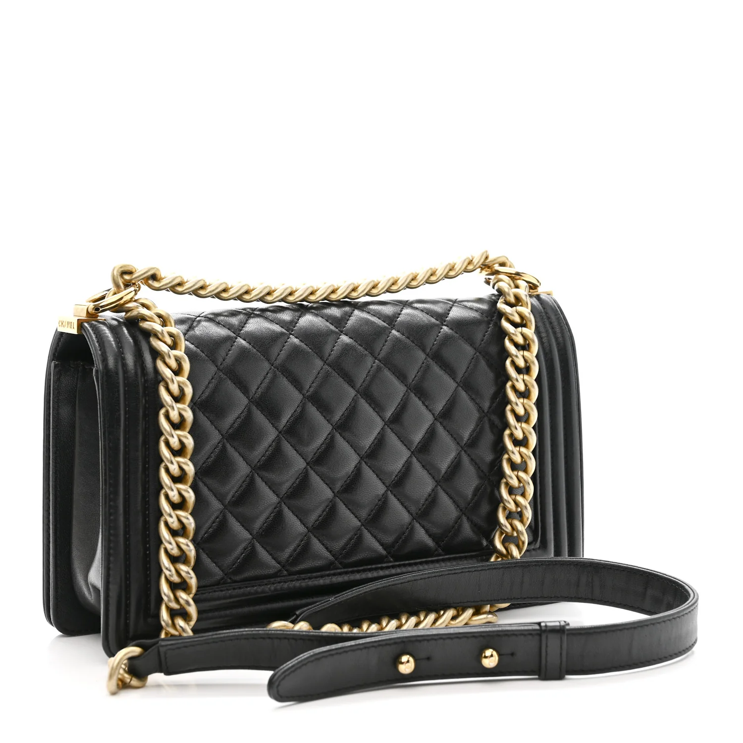 Lambskin Quilted Medium Boy Flap Black - Image 3