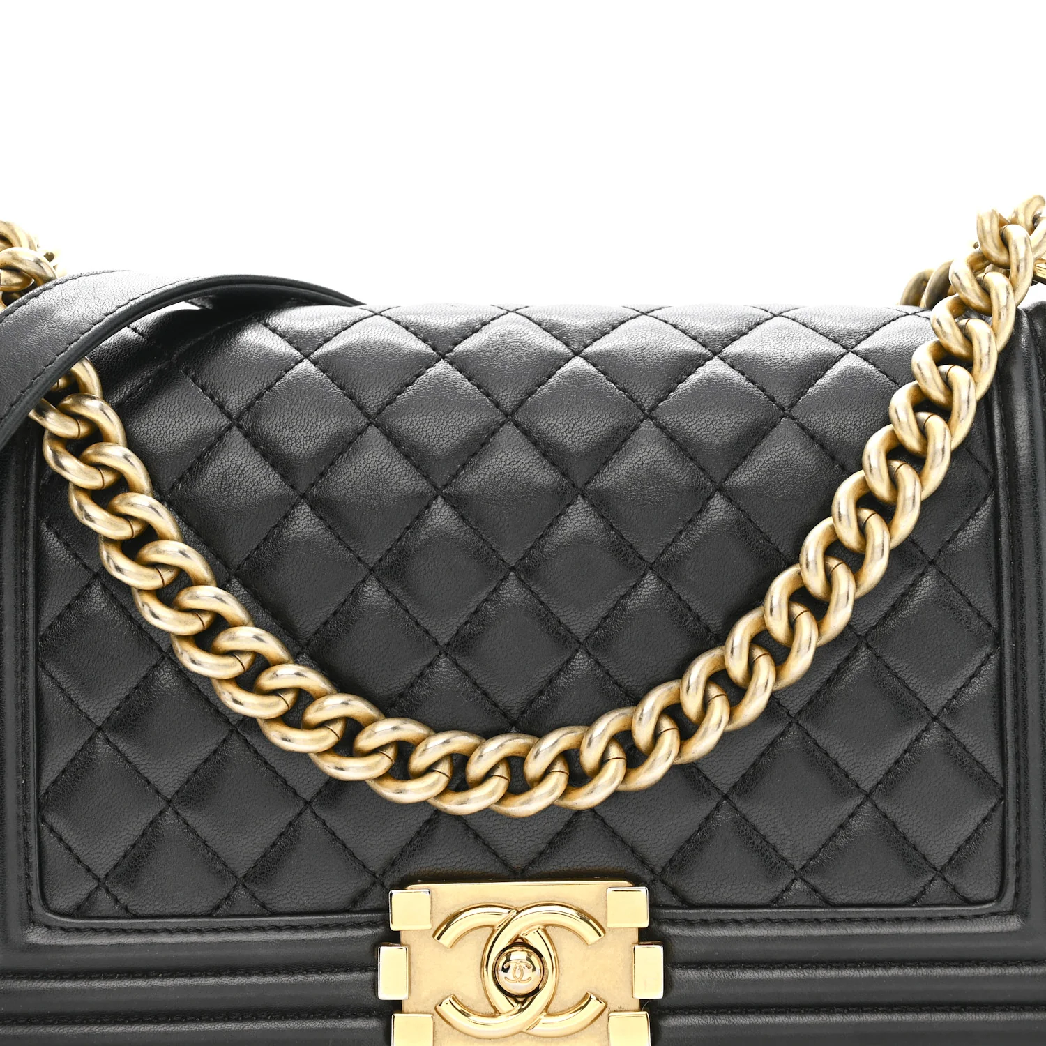 Lambskin Quilted Medium Boy Flap Black - Image 8