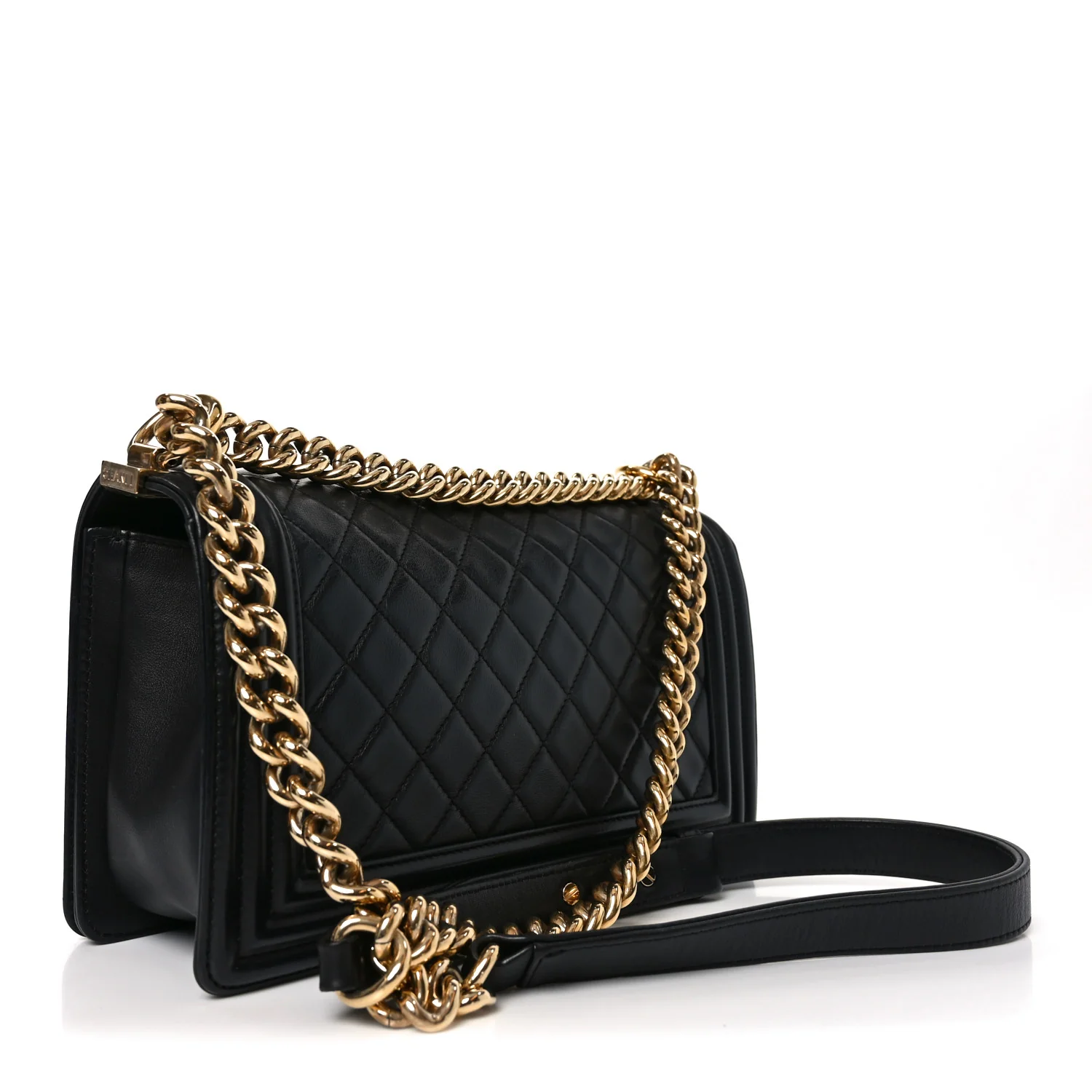 Lambskin Quilted Medium Boy Flap Black - Image 3