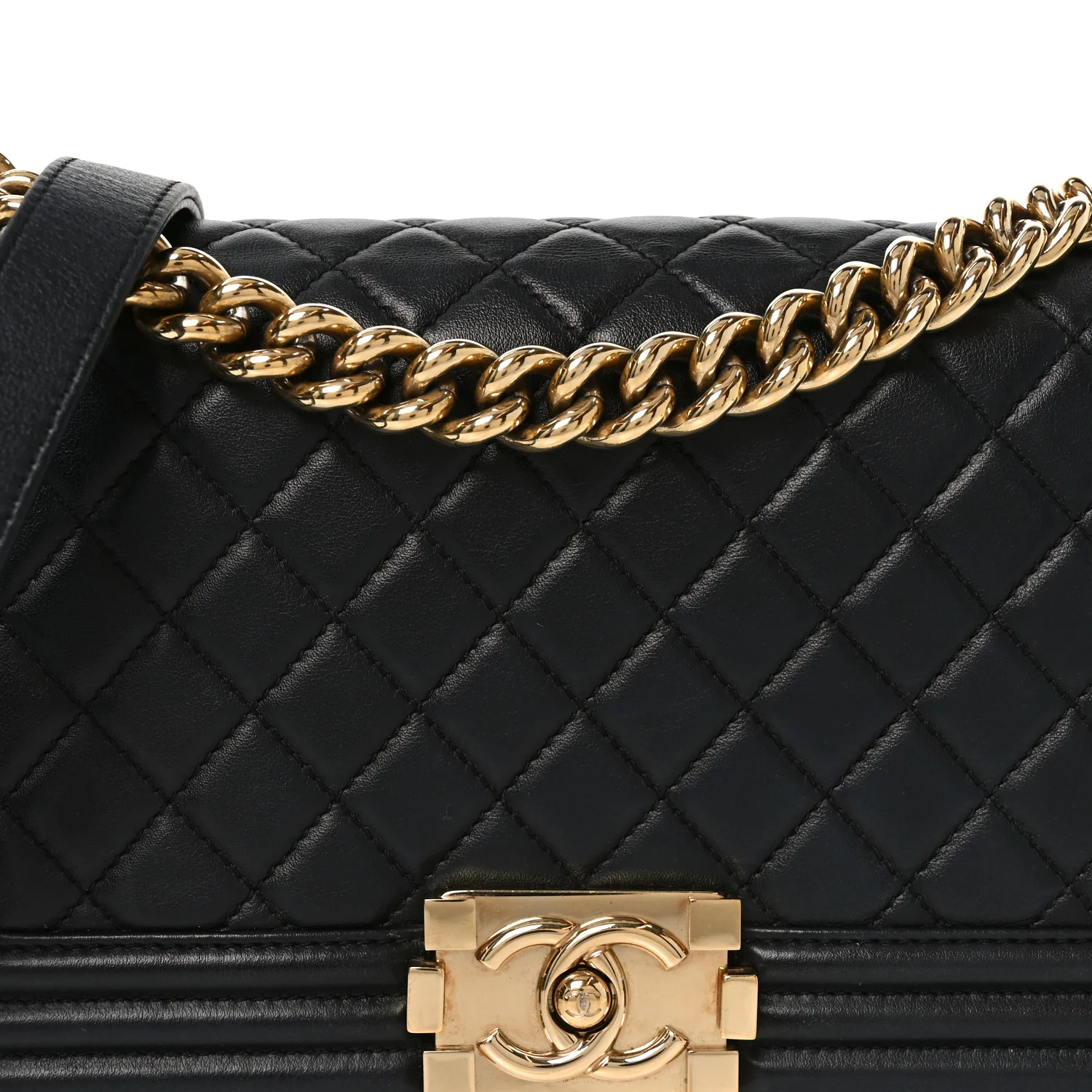 Lambskin Quilted Medium Boy Flap Black - Image 8