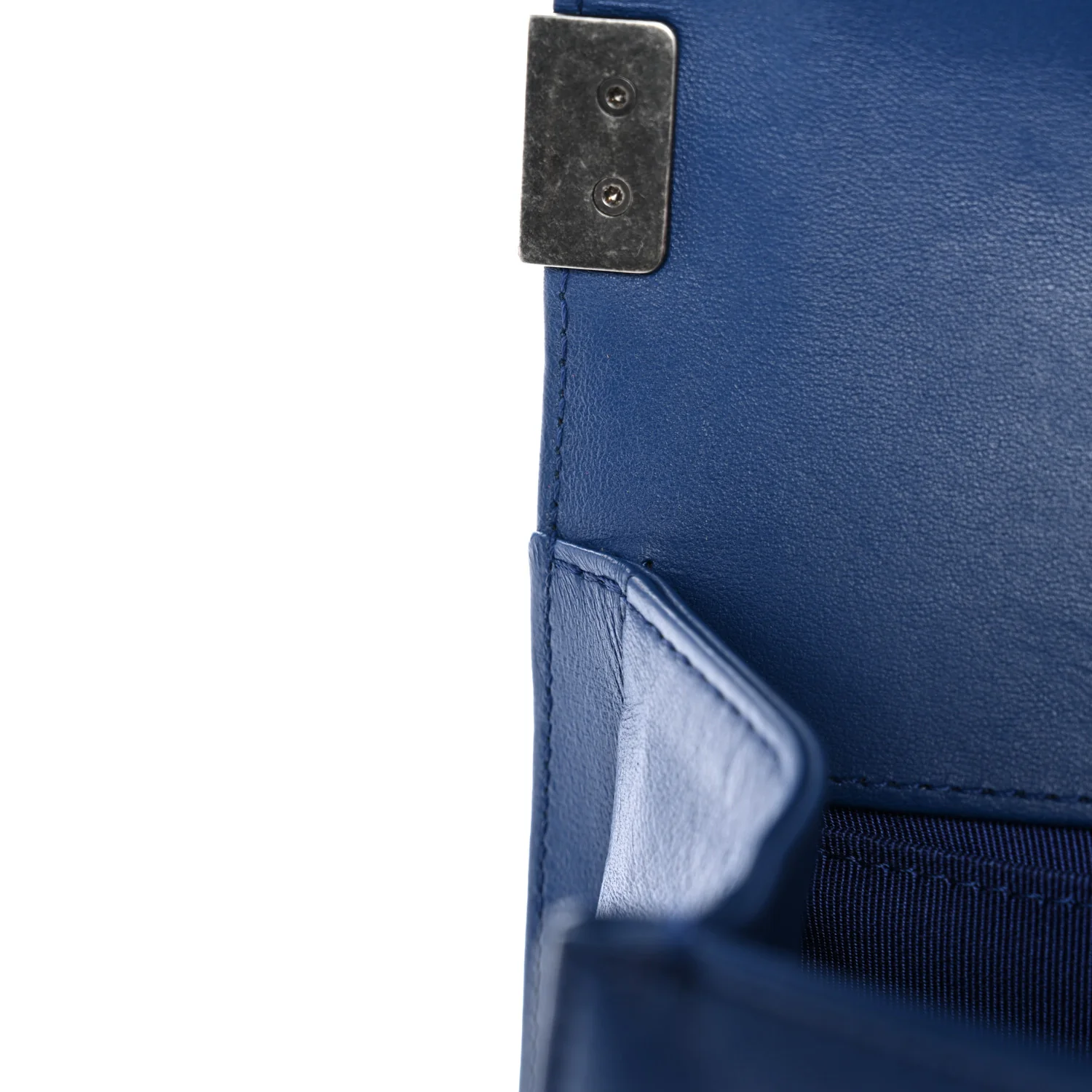 Lambskin Quilted Medium Boy Flap Blue - Image 12