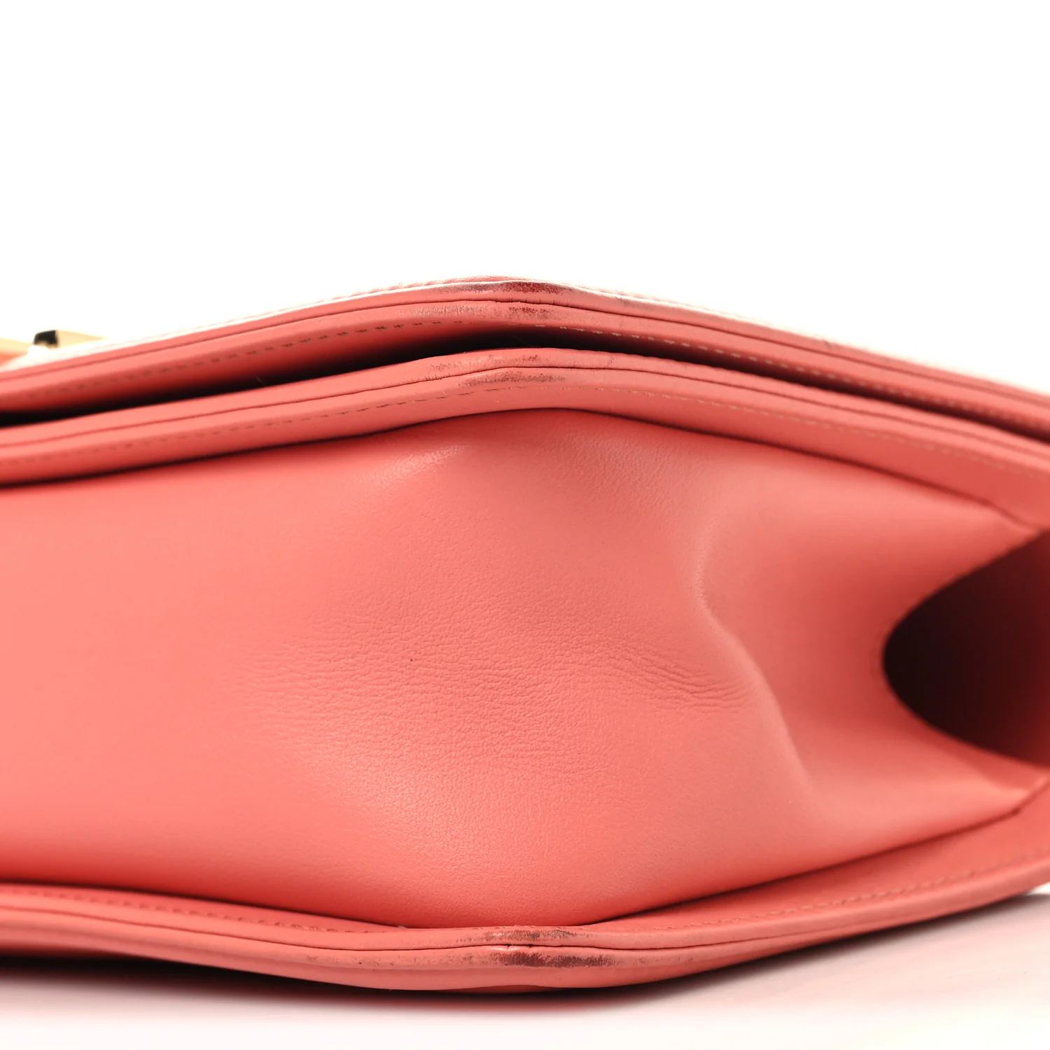 Lambskin Quilted Medium Boy Flap Coral - Image 10