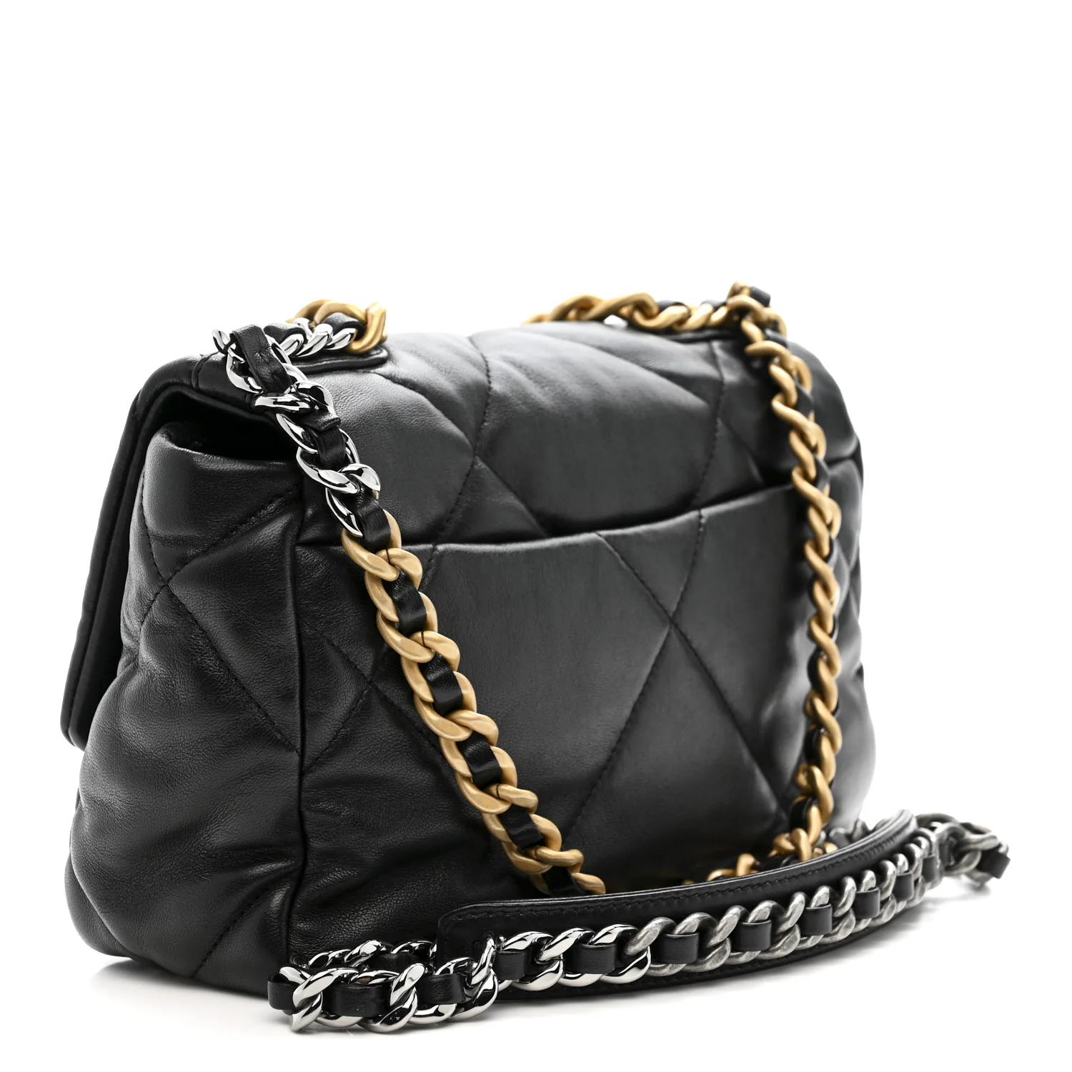Lambskin Quilted Medium Chanel 19 Flap Black - Image 3