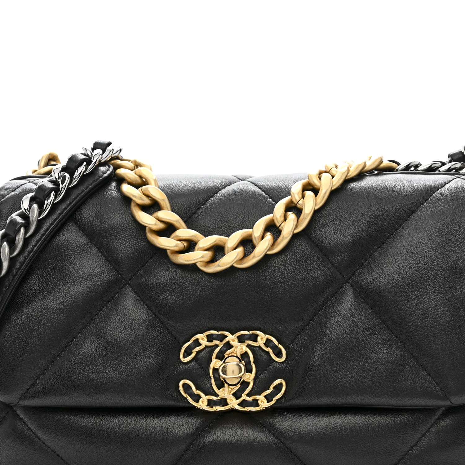 Lambskin Quilted Medium Chanel 19 Flap Black - Image 8