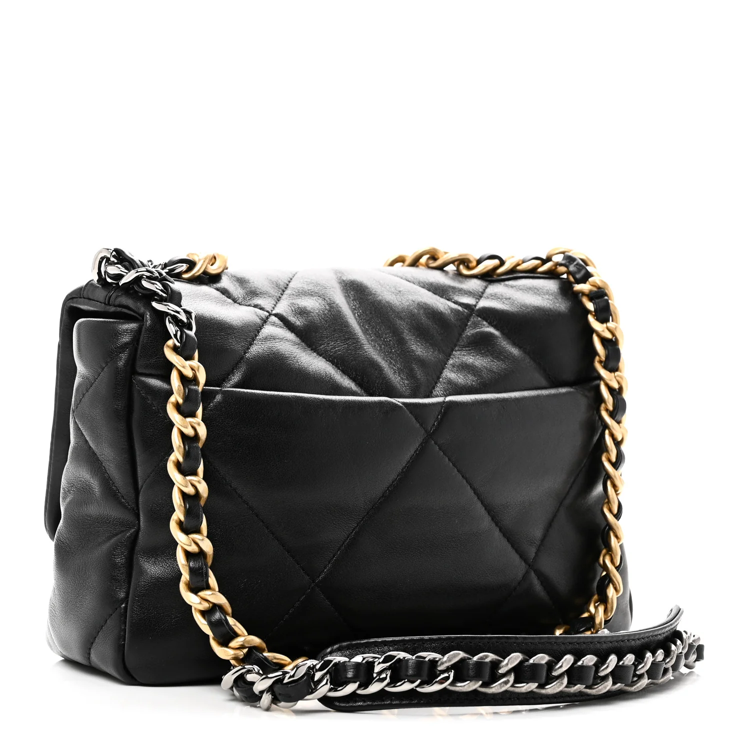 Lambskin Quilted Medium Chanel 19 Flap Black - Image 3