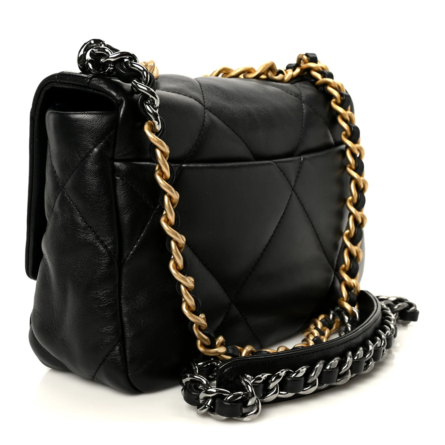 Lambskin Quilted Medium Chanel 19 Flap Black - Image 3