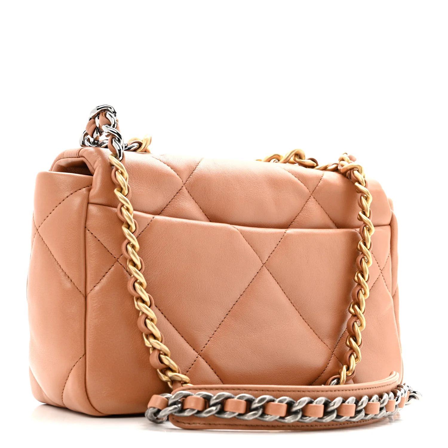Lambskin Quilted Medium Chanel 19 Flap Brown - Image 3