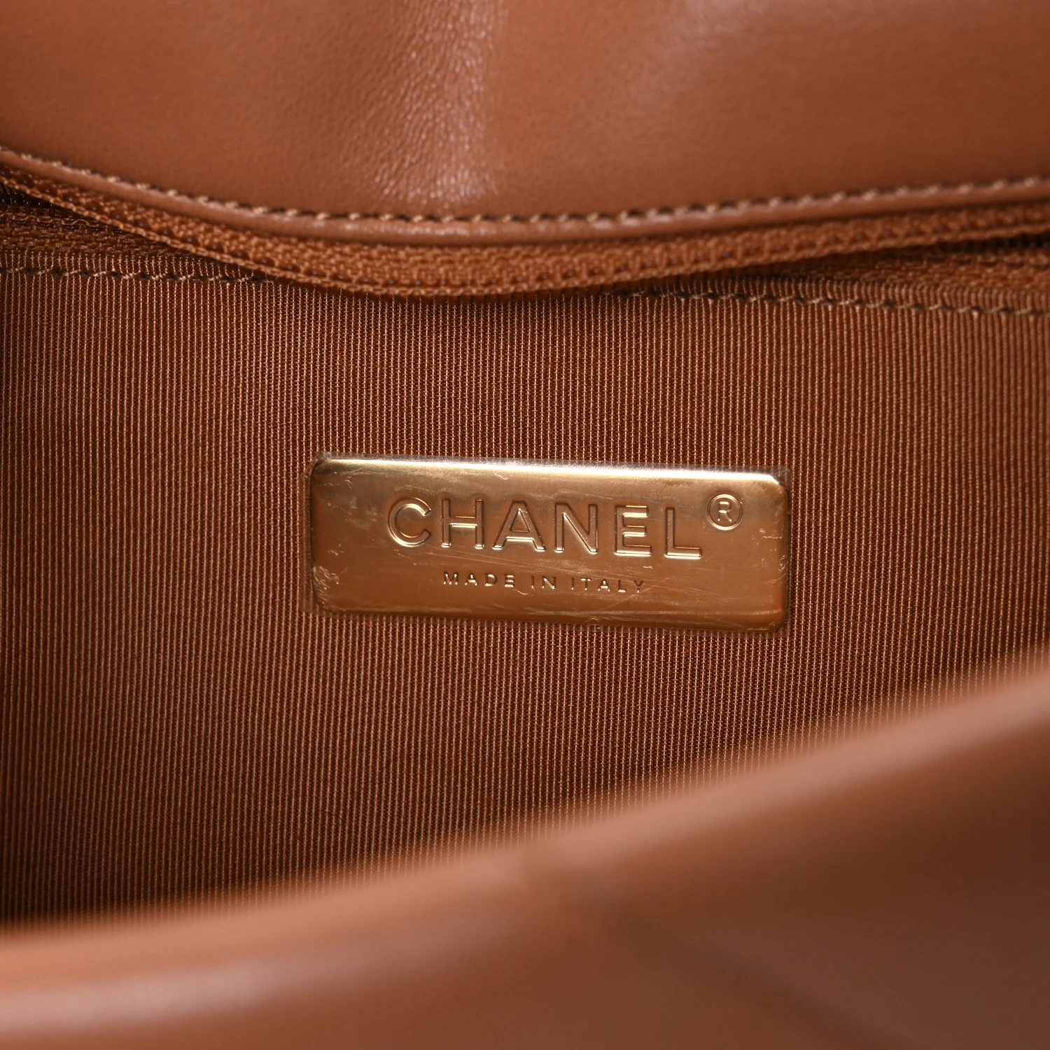 Lambskin Quilted Medium Chanel 19 Flap Brown - Image 6