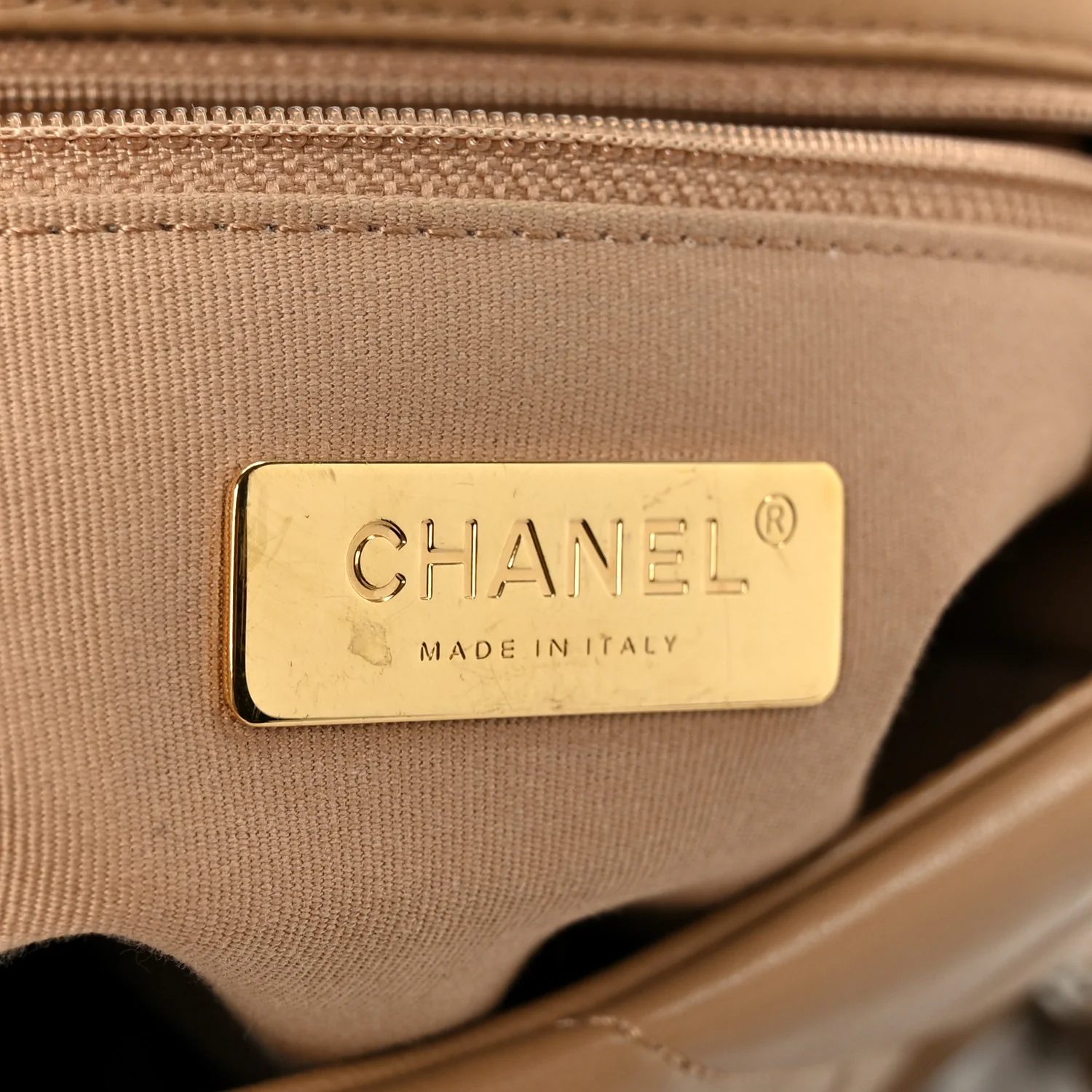 Lambskin Quilted Medium Chanel 19 Flap Dark Beige - Image 6