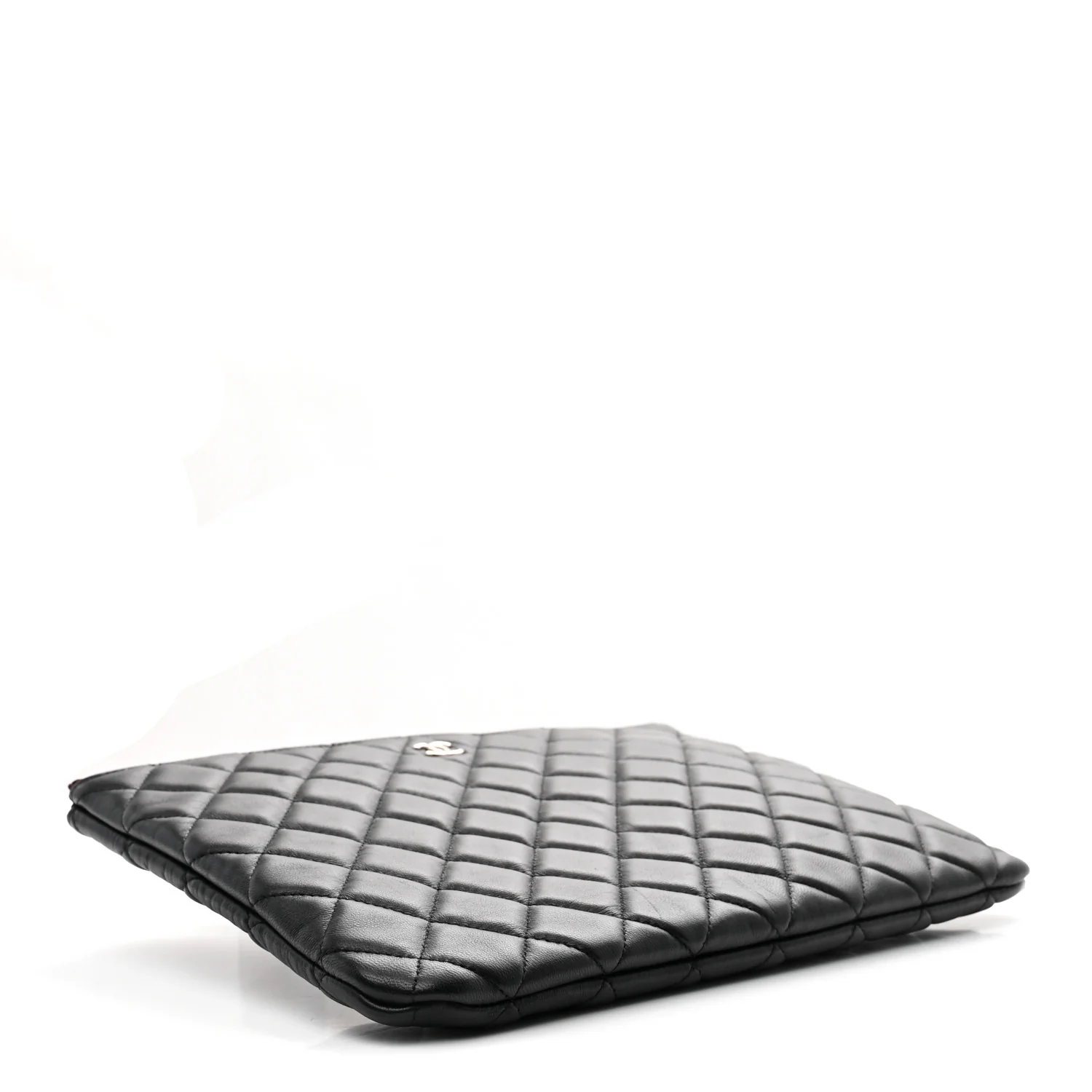Lambskin Quilted Medium Cosmetic Case Black - Image 4