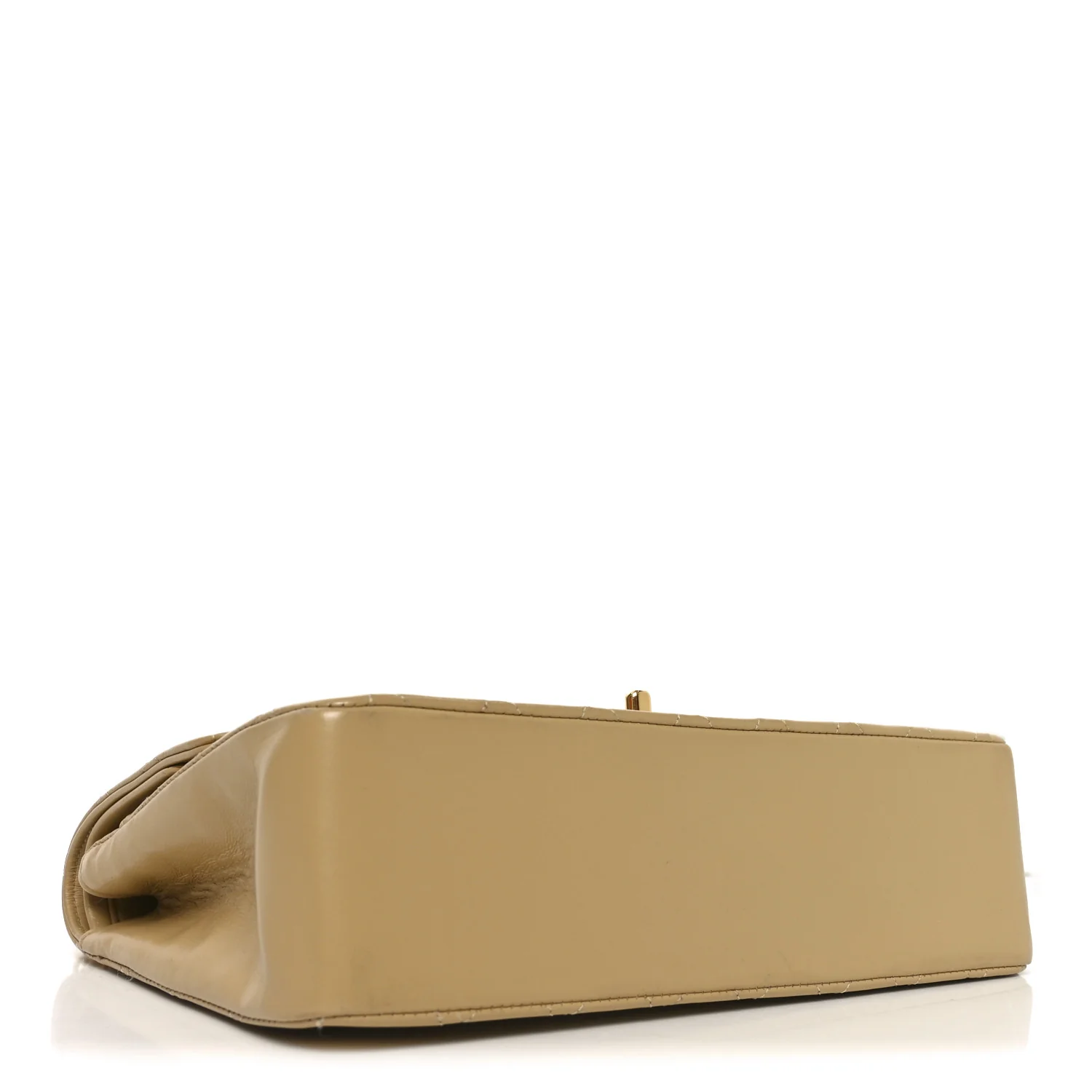 Lambskin Quilted Medium Double Flap Beige - Image 4