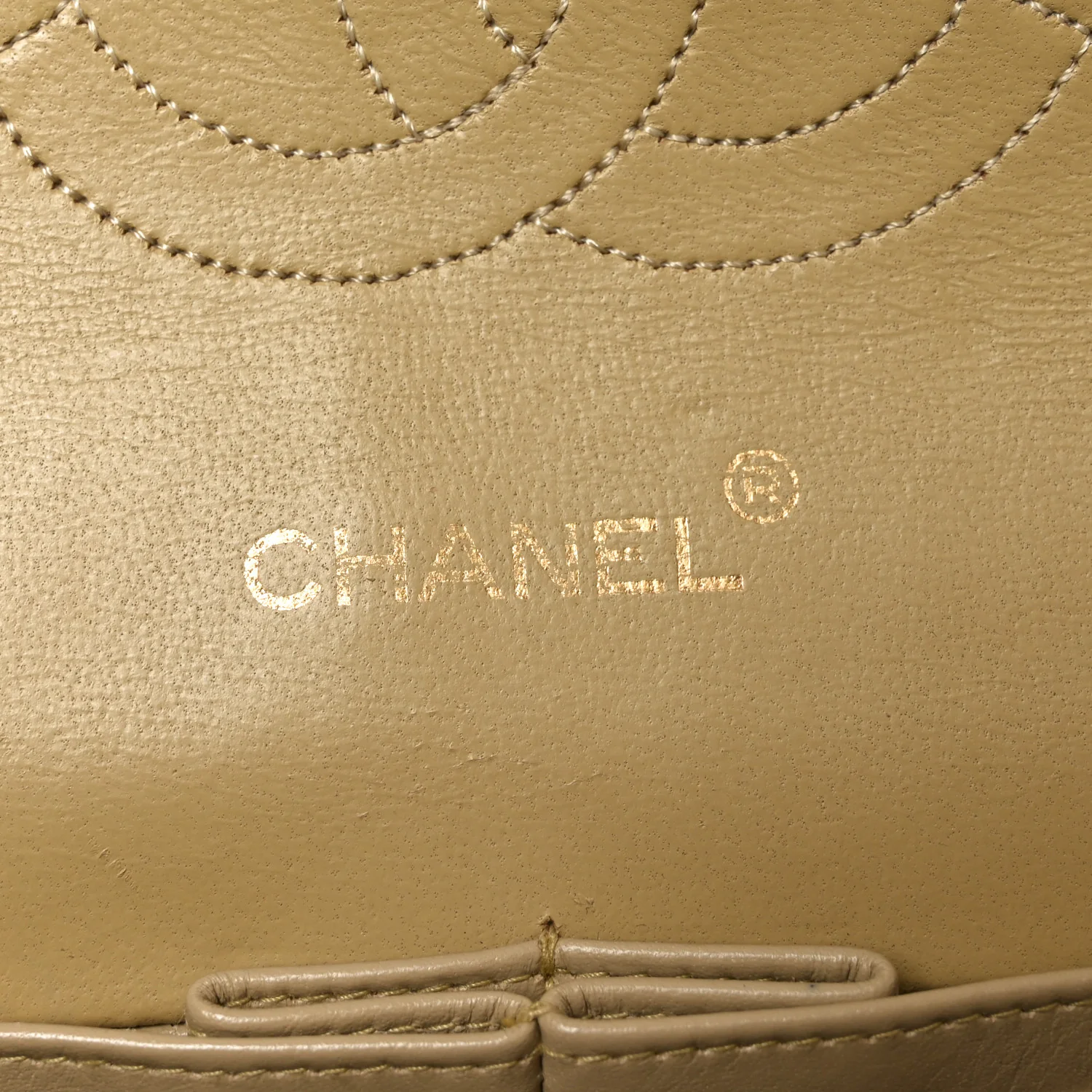 Lambskin Quilted Medium Double Flap Beige - Image 6