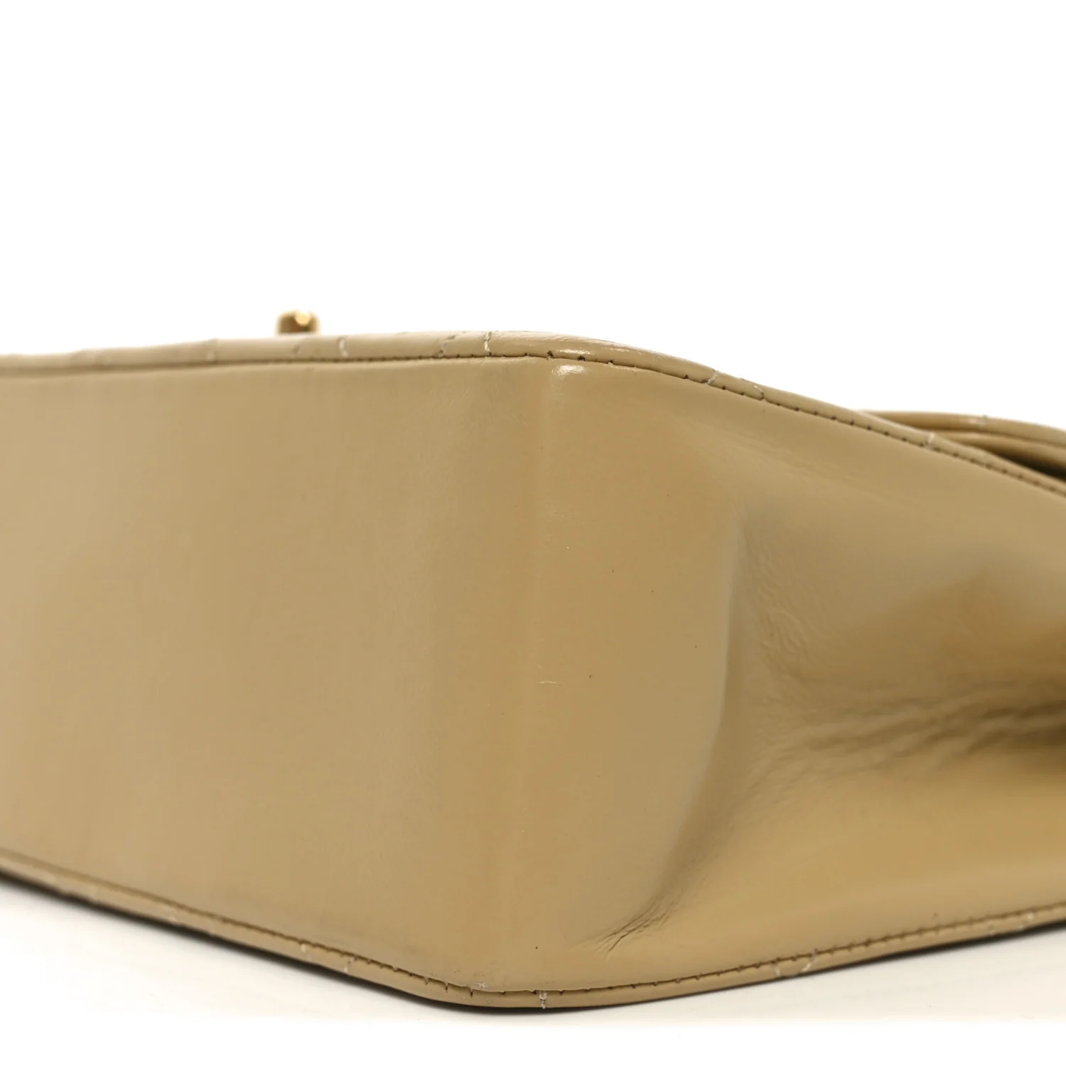 Lambskin Quilted Medium Double Flap Beige - Image 9