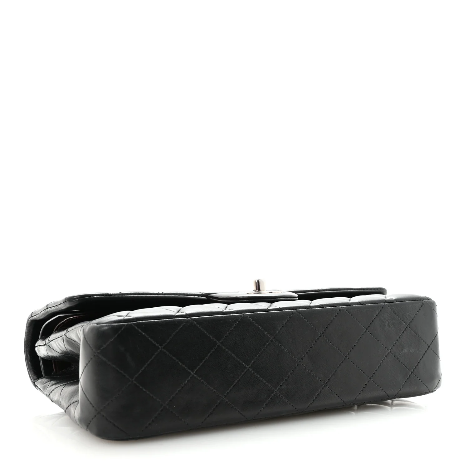 Lambskin Quilted Medium Double Flap Black - Image 4