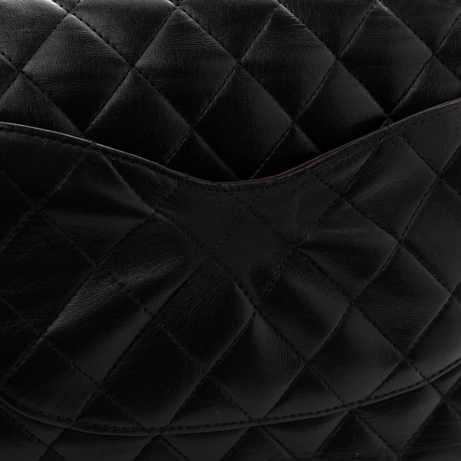 Lambskin Quilted Medium Double Flap Black - Image 13