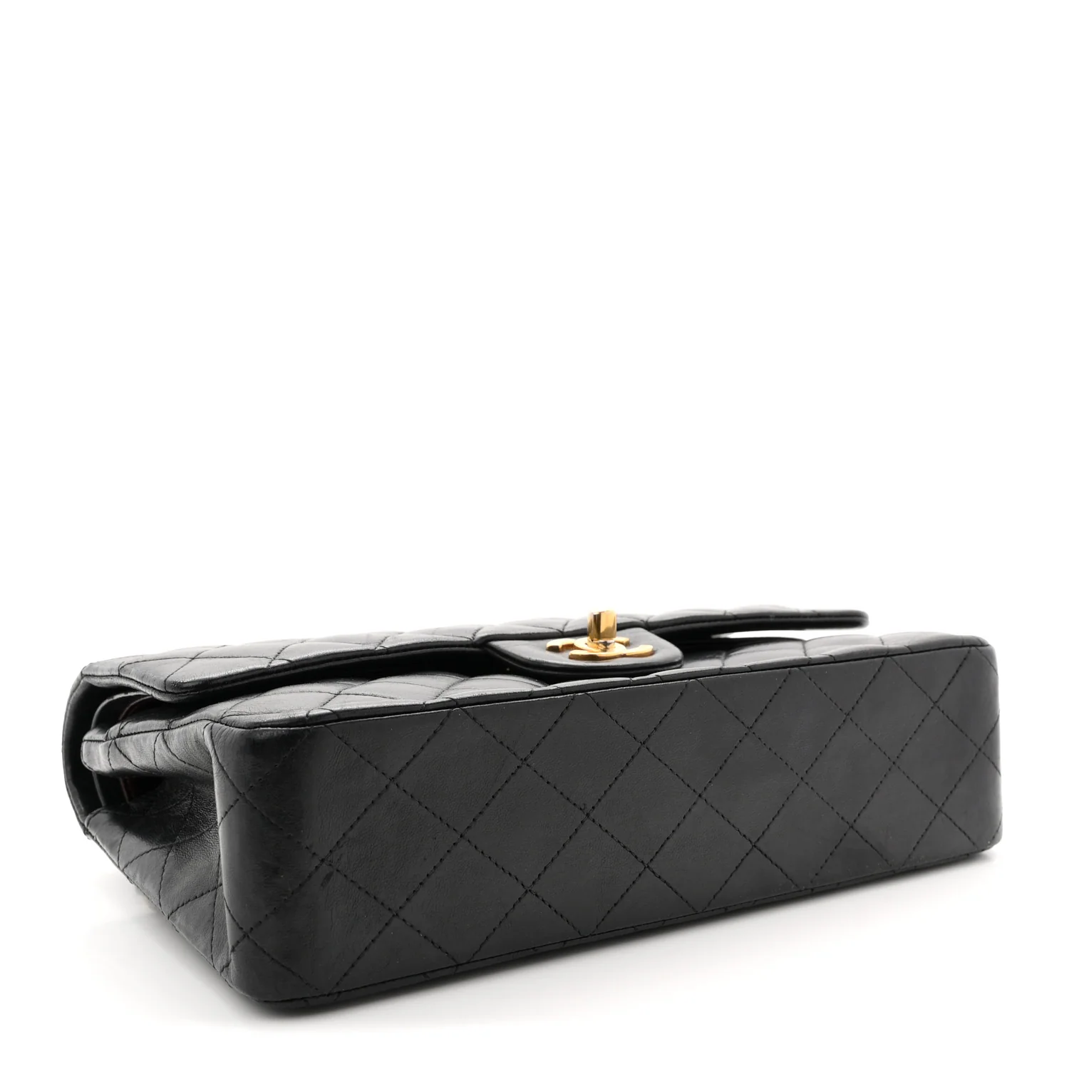 Lambskin Quilted Medium Double Flap Black - Image 4