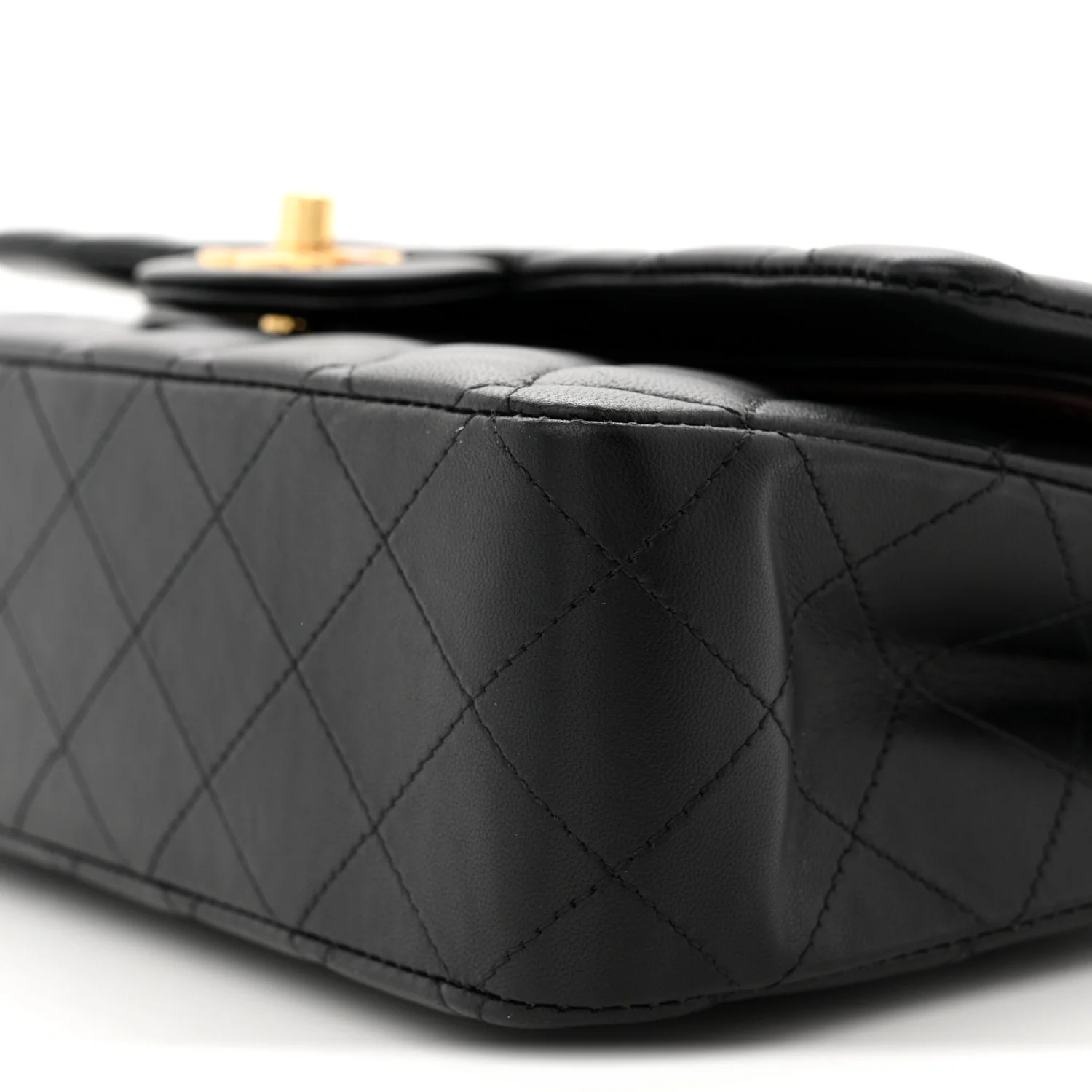 Lambskin Quilted Medium Double Flap Black - Image 10