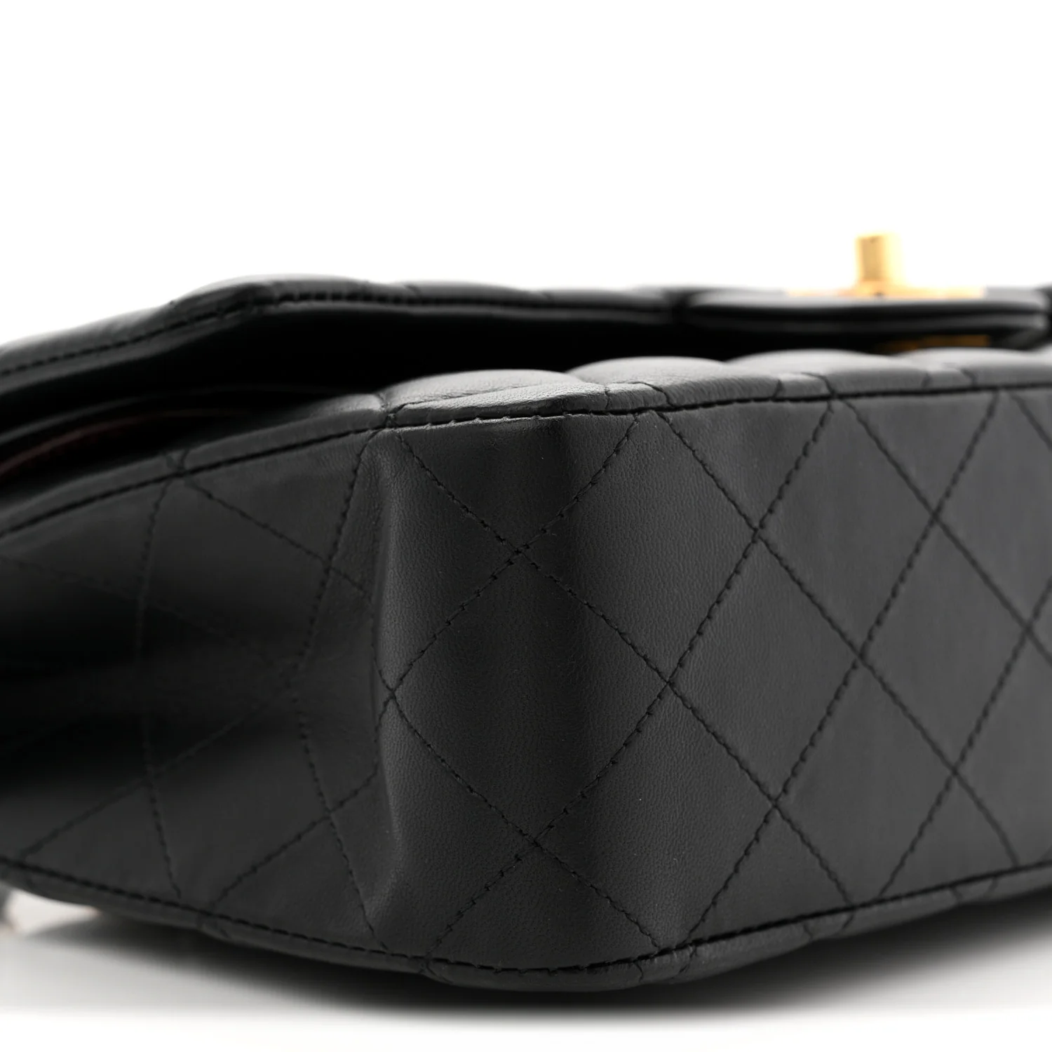 Lambskin Quilted Medium Double Flap Black - Image 9