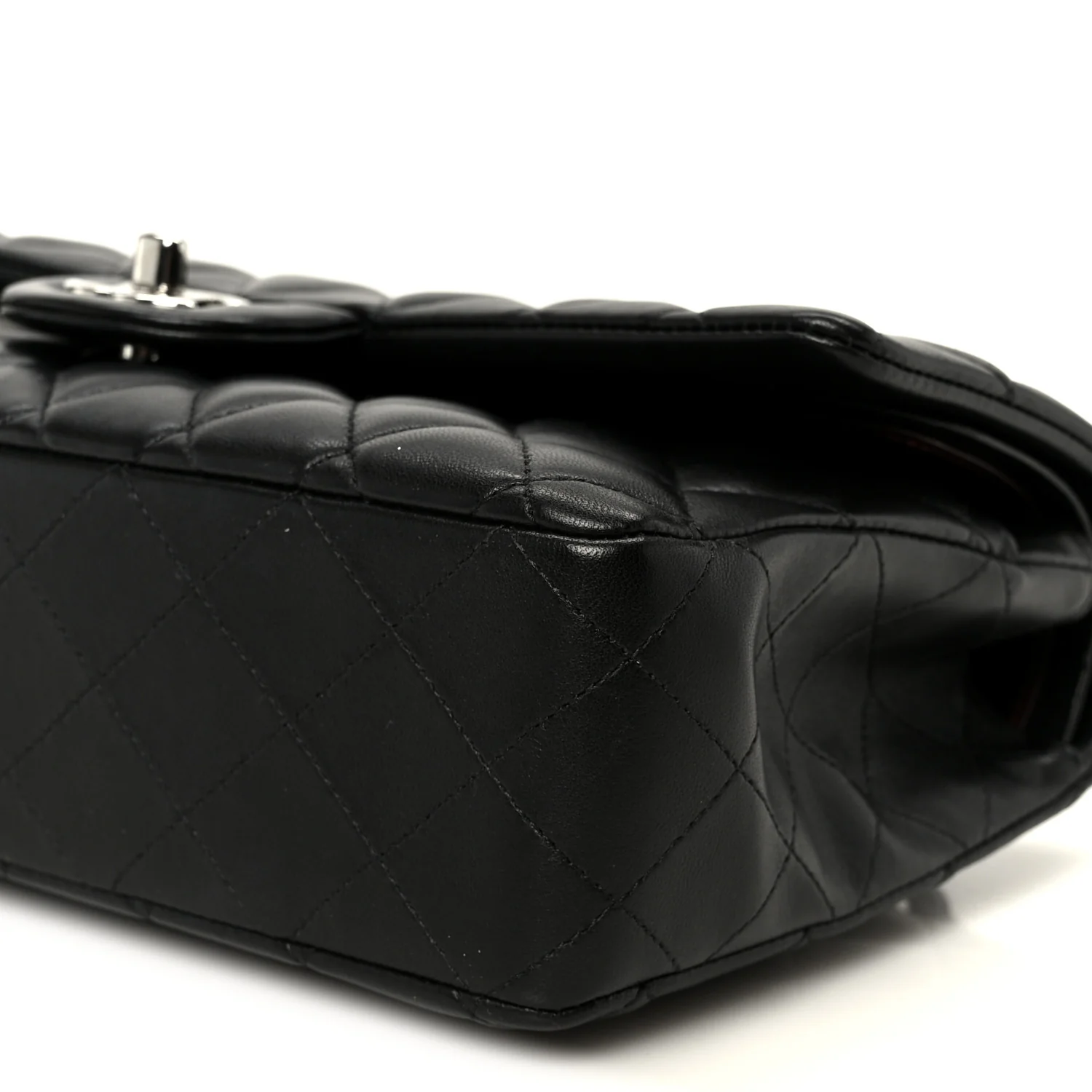 Lambskin Quilted Medium Double Flap Black - Image 11