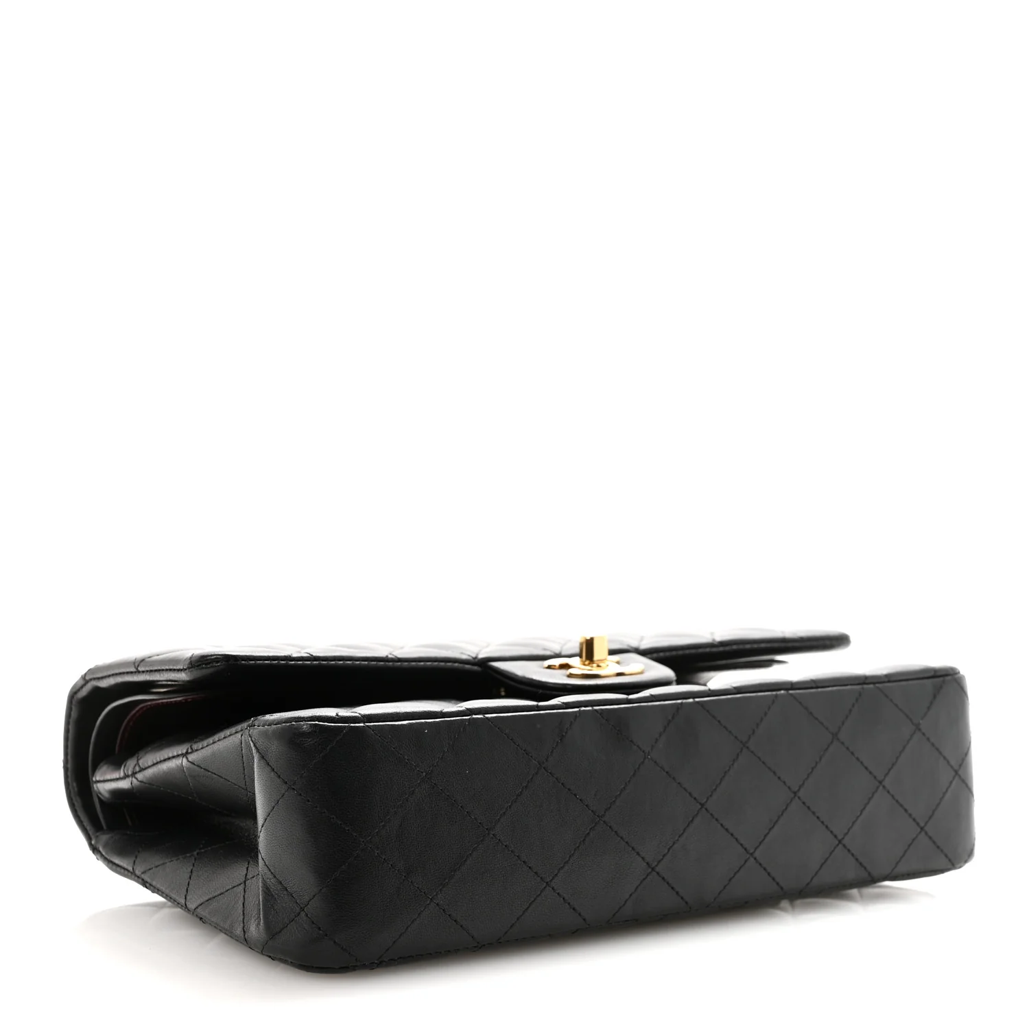 Lambskin Quilted Medium Double Flap Black - Image 4