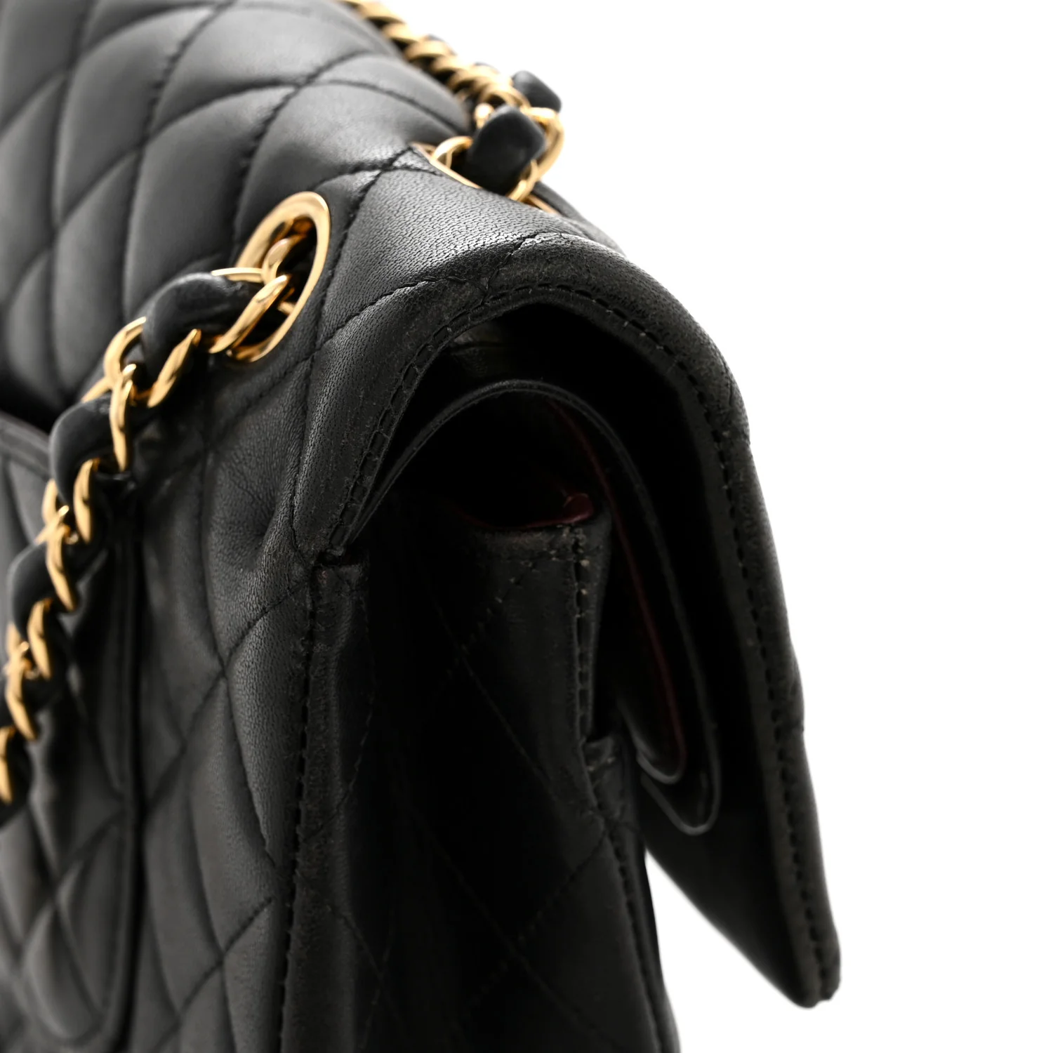 Lambskin Quilted Medium Double Flap Black - Image 14