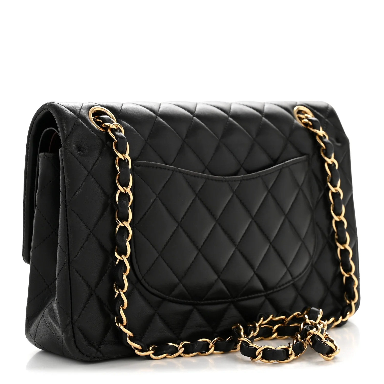 Lambskin Quilted Medium Double Flap Black - Image 3
