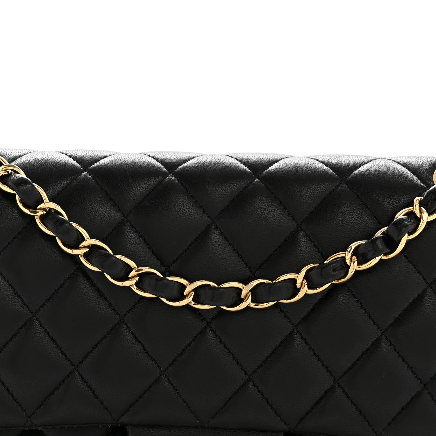 Lambskin Quilted Medium Double Flap Black - Image 8