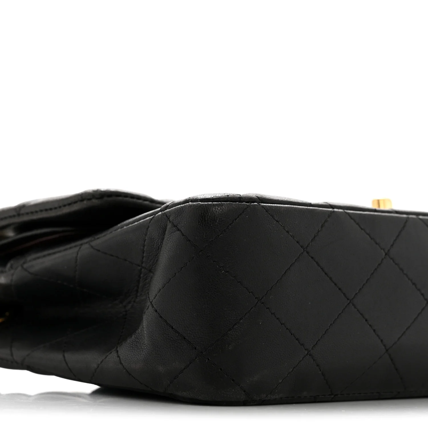 Lambskin Quilted Medium Double Flap Black - Image 9