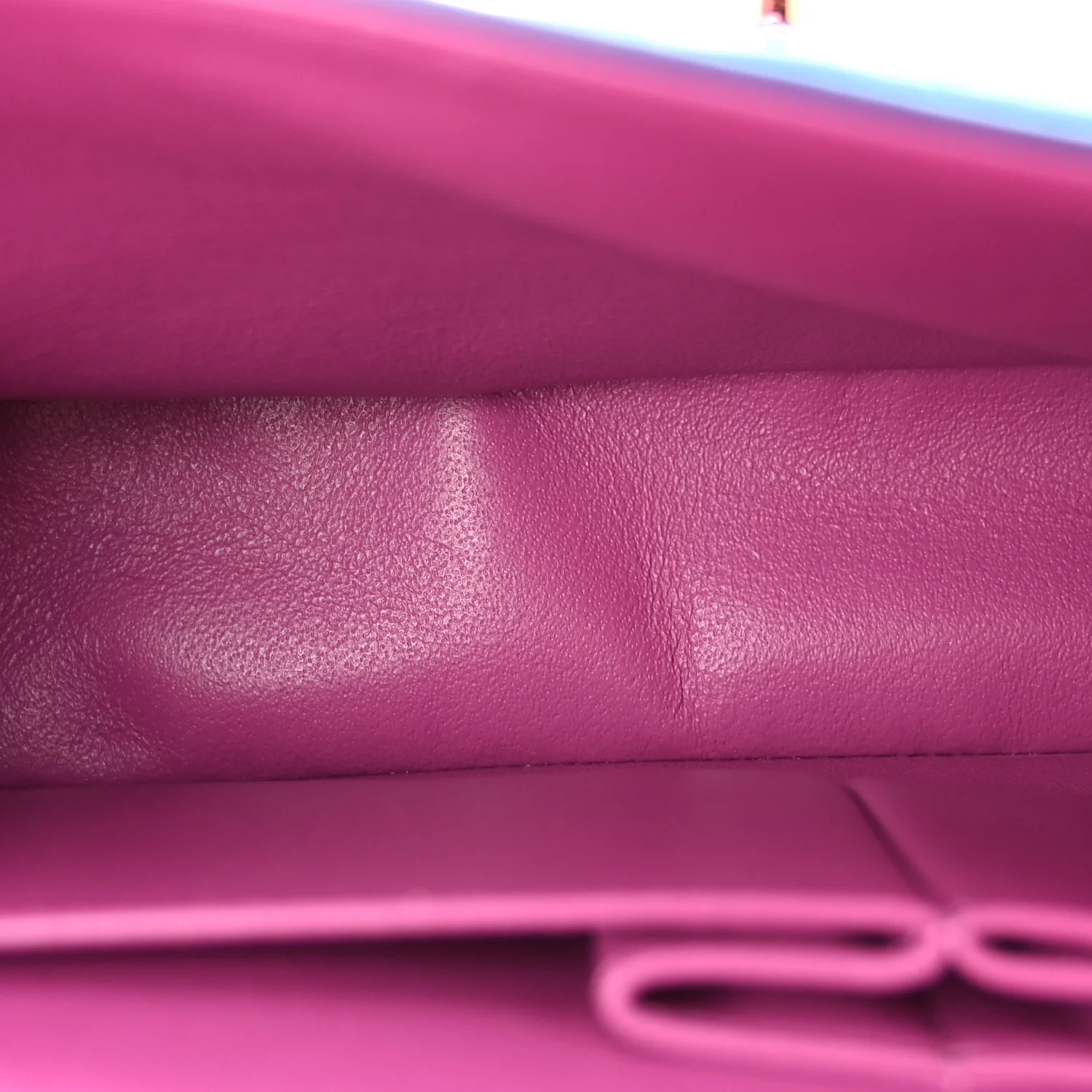 Lambskin Quilted Medium Double Flap Blue Pink - Image 5