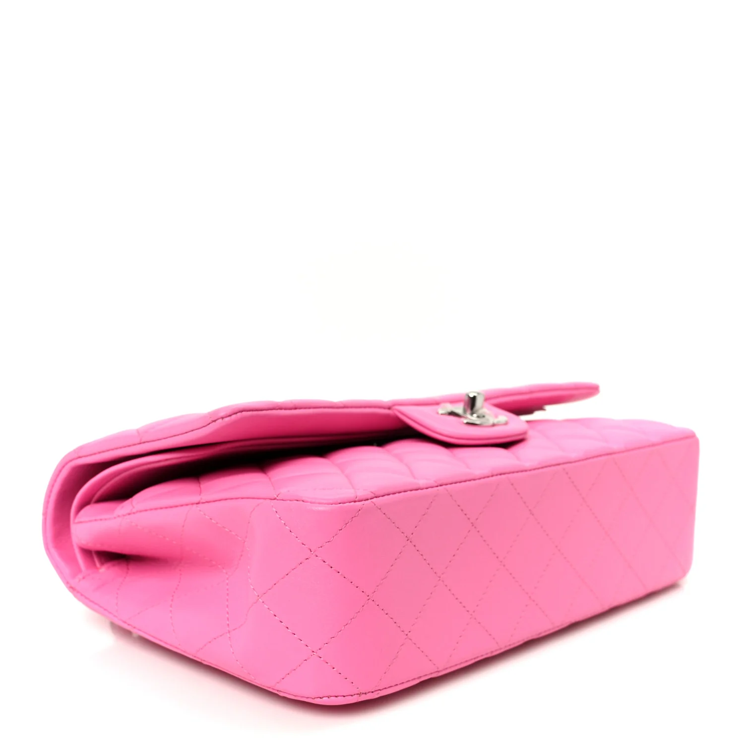Lambskin Quilted Medium Double Flap Pink - Image 4
