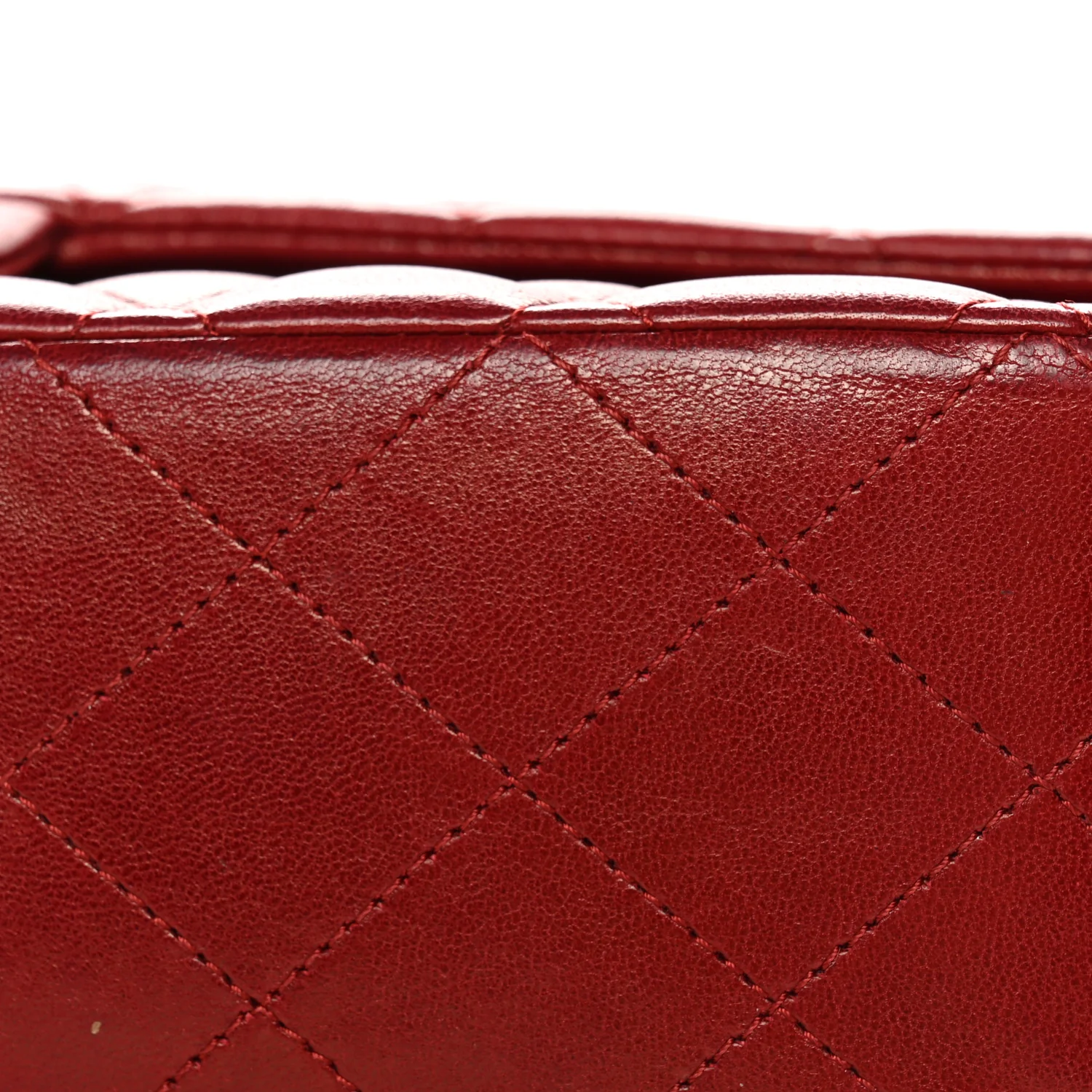 Lambskin Quilted Medium Double Flap Red - Image 14
