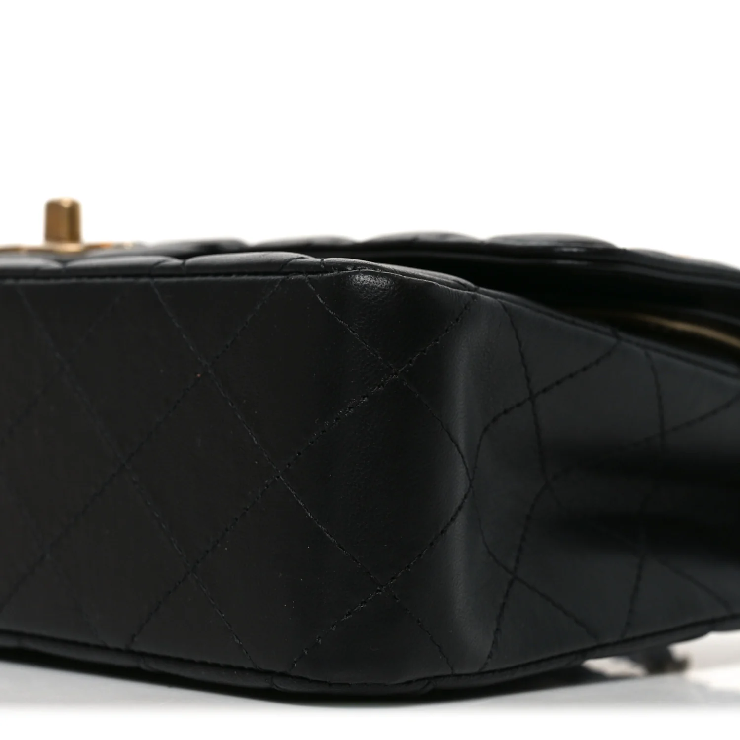 Lambskin Quilted Medium Rue Cambon Charms Double Flap Black - Image 10