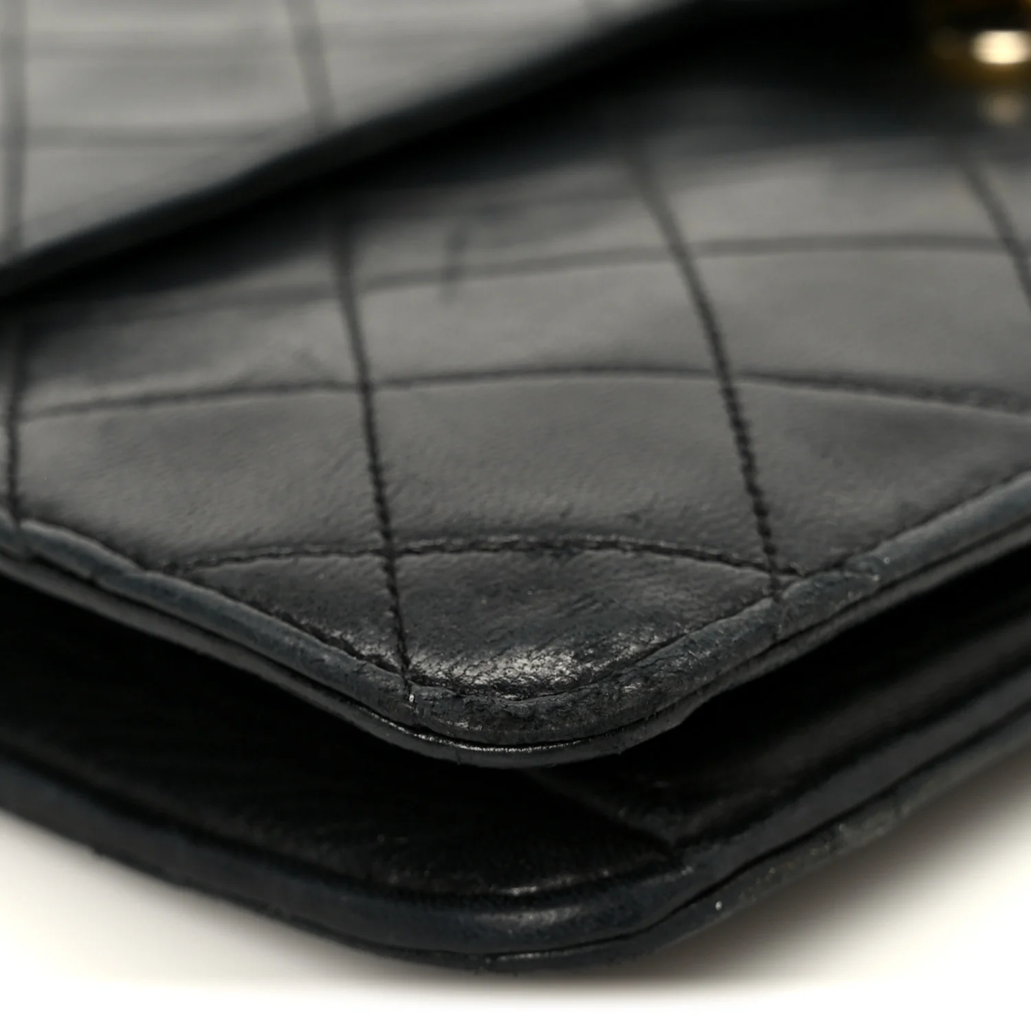 Lambskin Quilted Medium Single Flap Black - Image 10