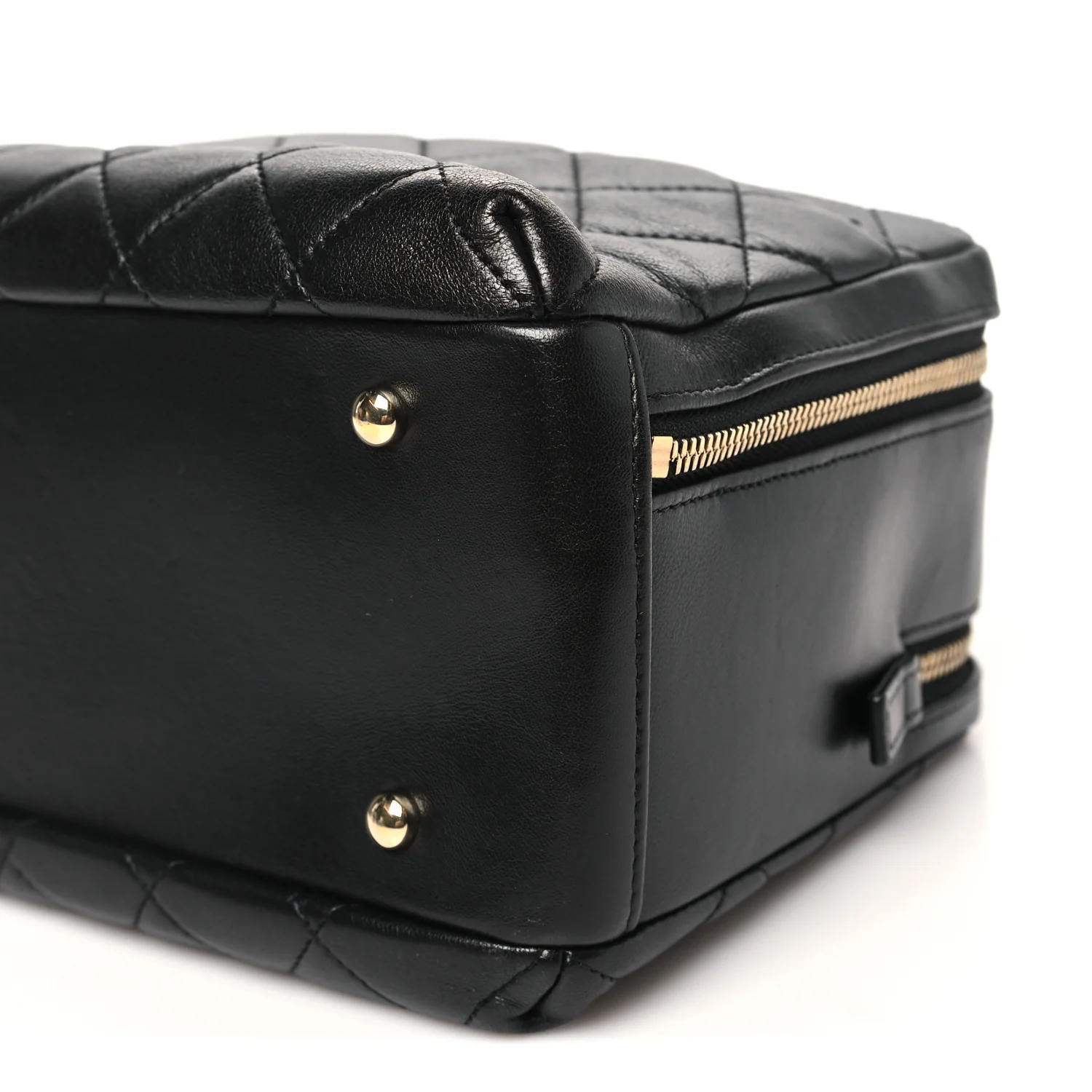 Lambskin Quilted Medium Trendy CC Bowling Bag Black - Image 10