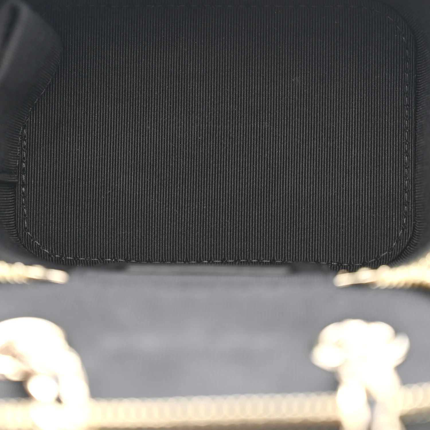 Lambskin Quilted Mini Camellia Bow Vanity Case With Chain Black - Image 5