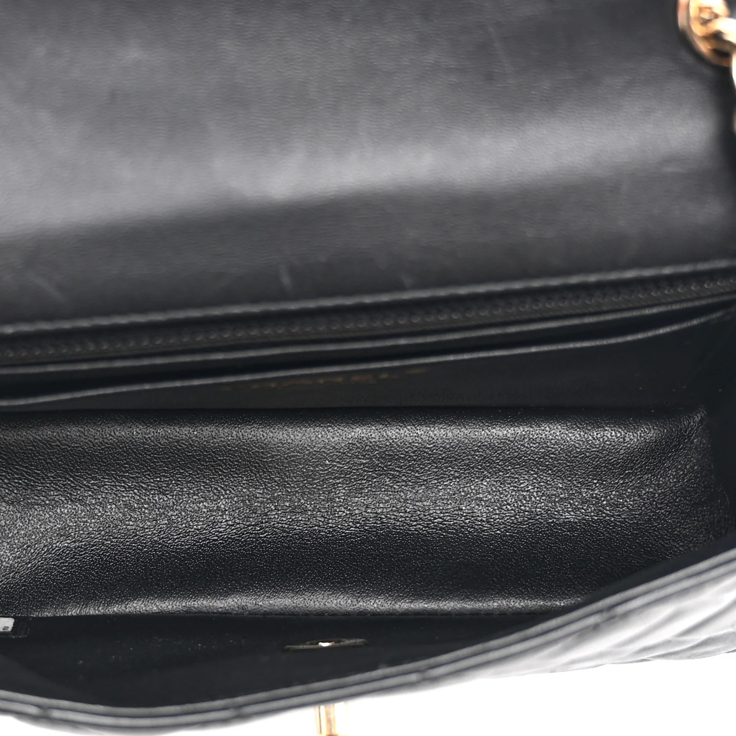 Lambskin Quilted Mini Coco Charms Rectangular Flap Black - Image 5
