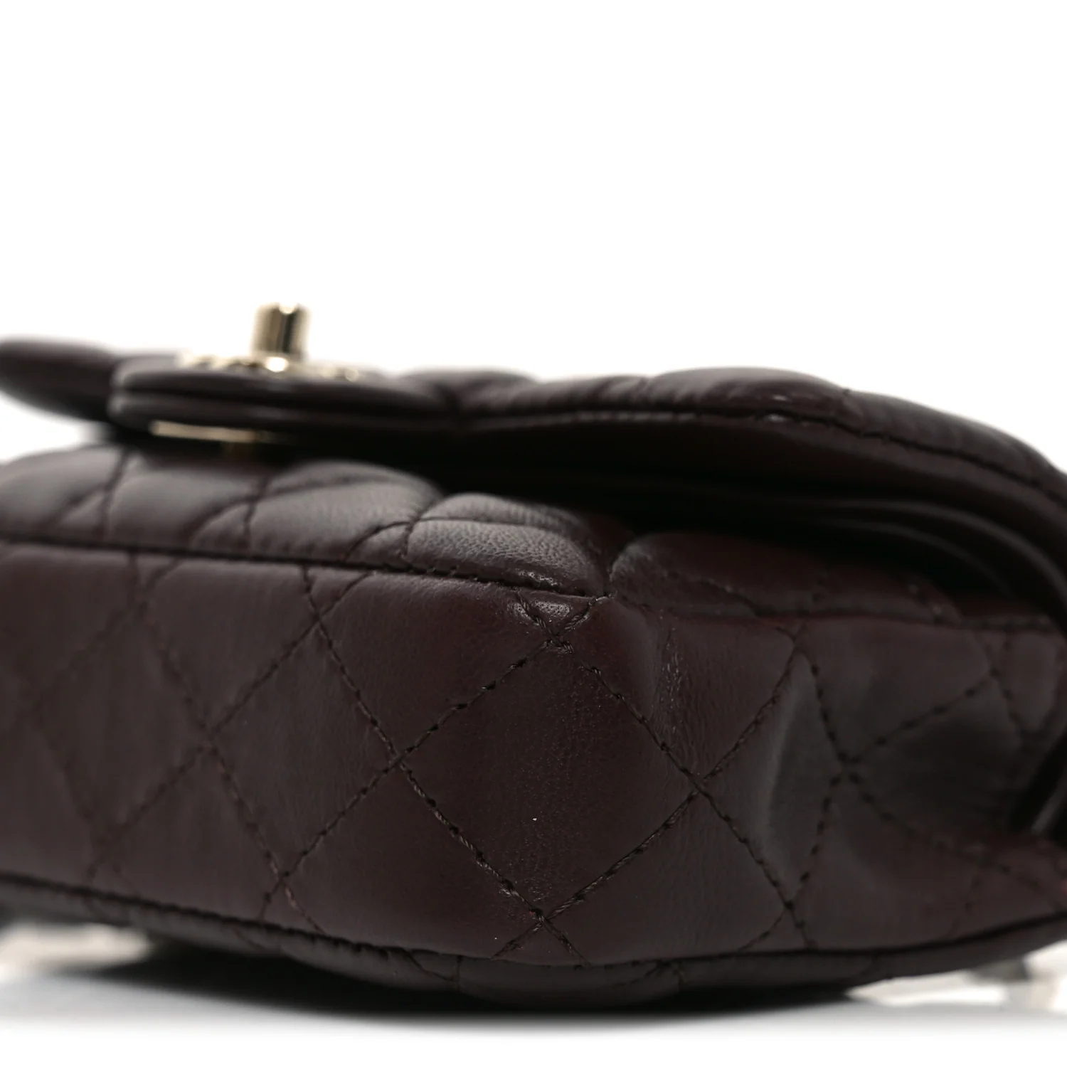 Lambskin Quilted Mini Double Flap With Hook Dark Brown - Image 10