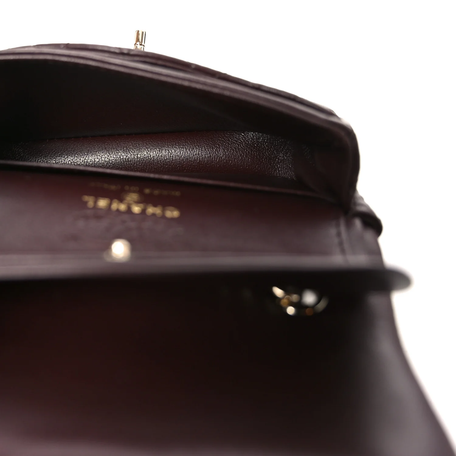 Lambskin Quilted Mini Double Flap With Hook Dark Brown - Image 5