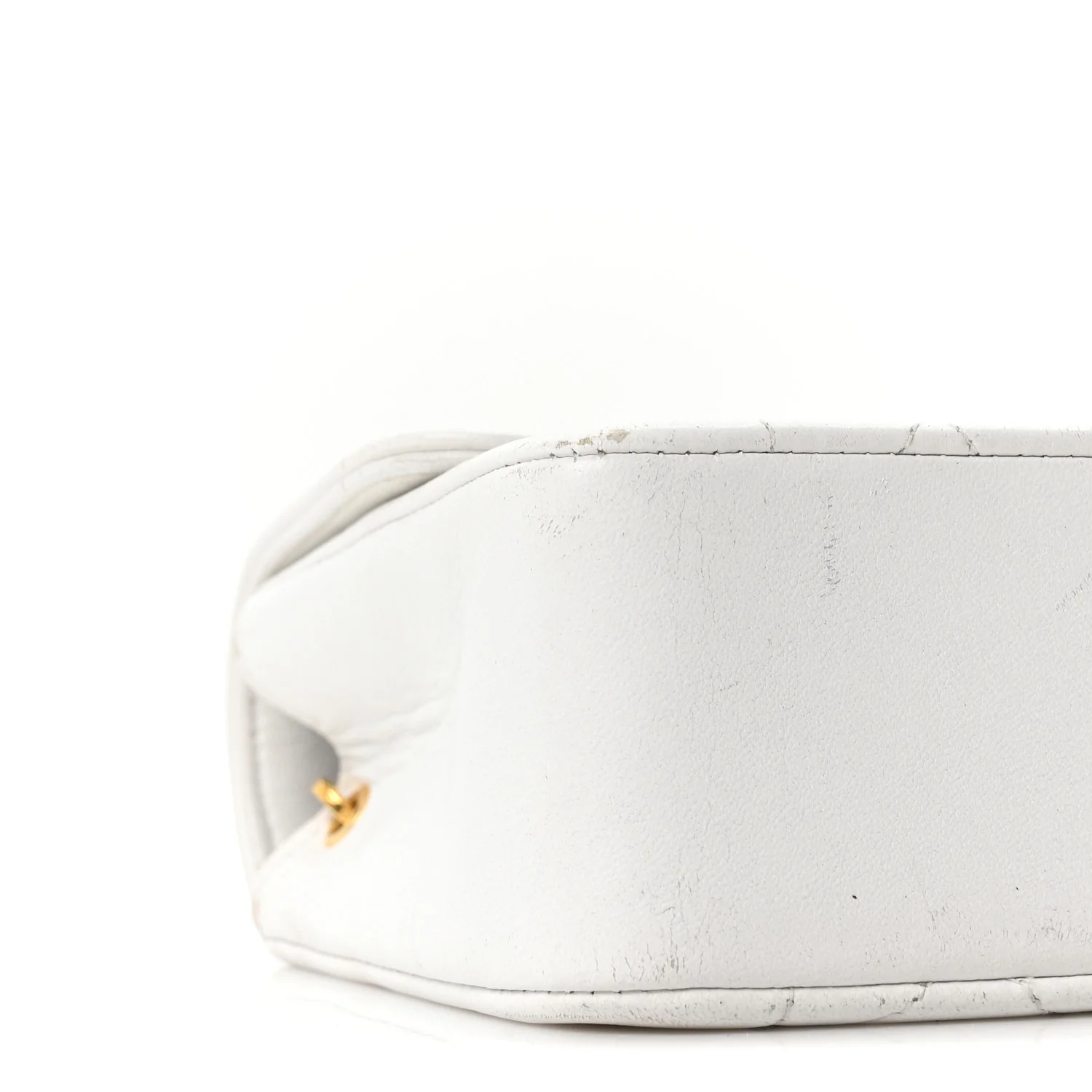 Lambskin Quilted Mini Flap Bag White - Image 9
