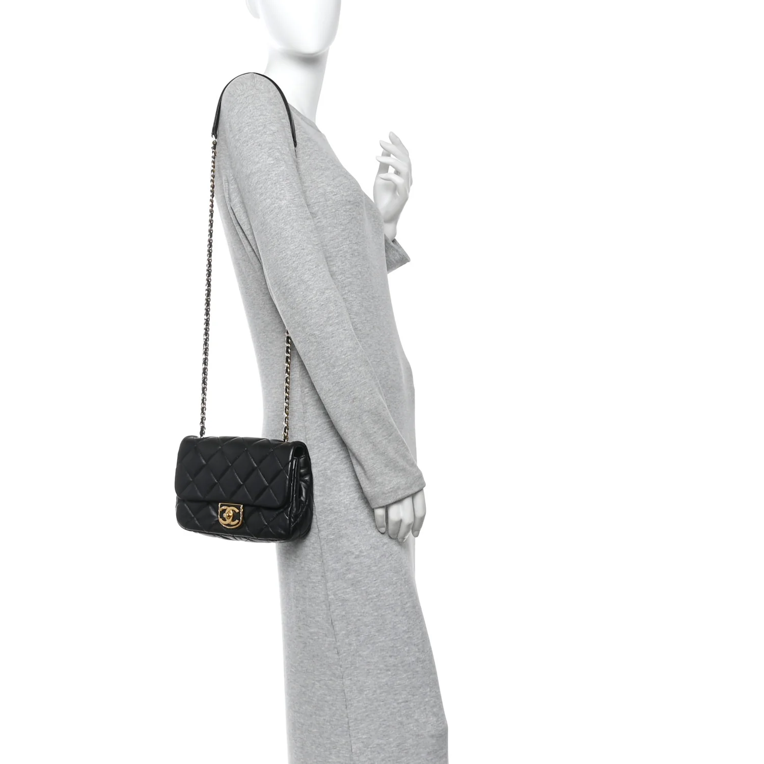 Lambskin Quilted Mini Flap Black - Image 2