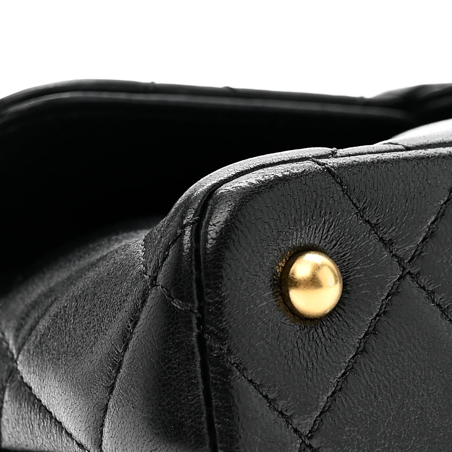 Lambskin Quilted Mini Flap Top Handle Bag Black - Image 10