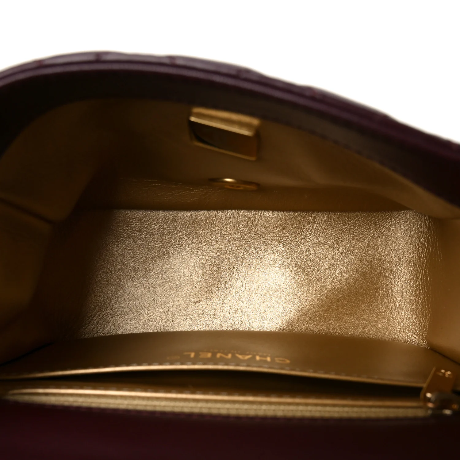 Lambskin Quilted Mini Pearl Crush Flap Burgundy - Image 5