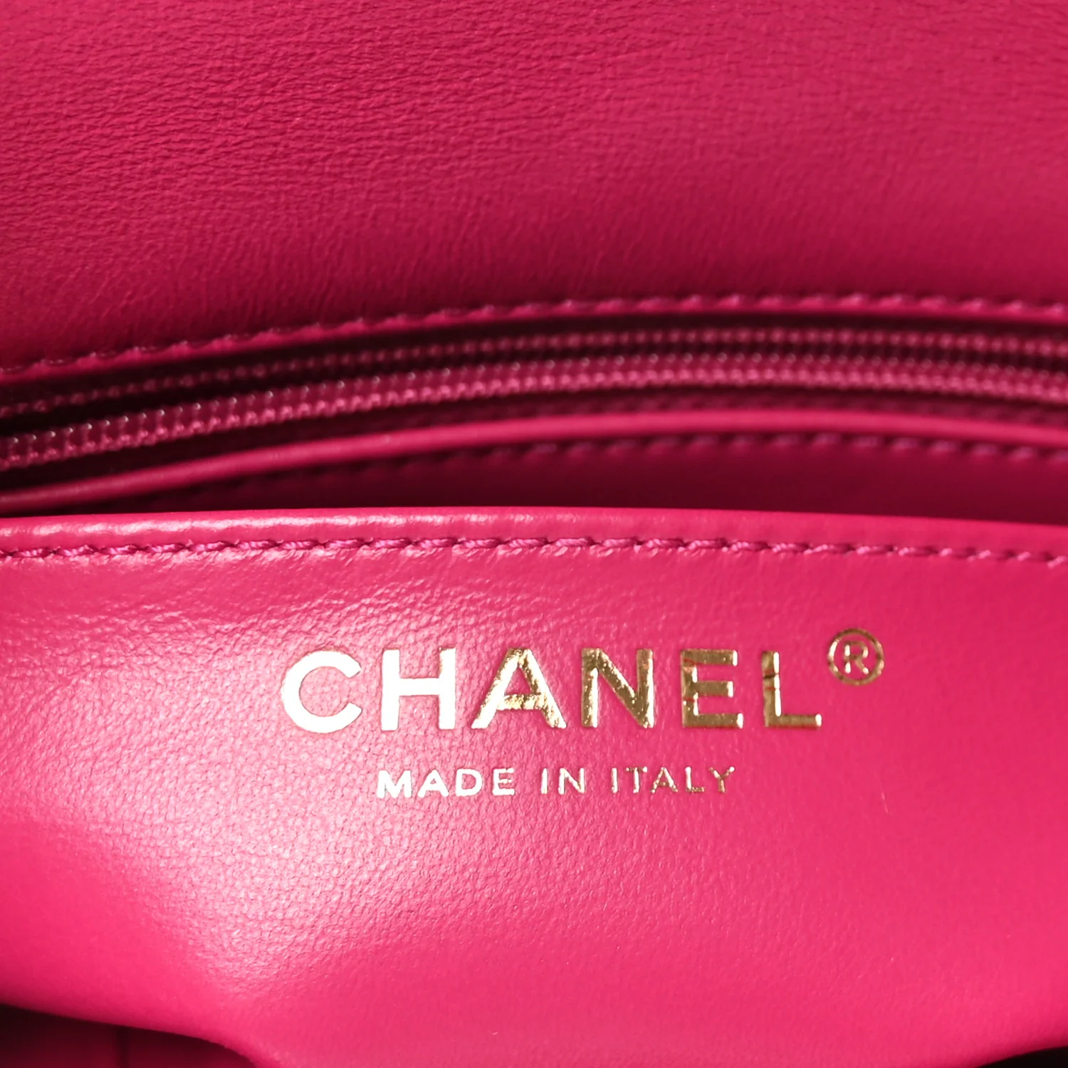 Lambskin Quilted Mini Pearl Crush Flap Fuchsia - Image 5