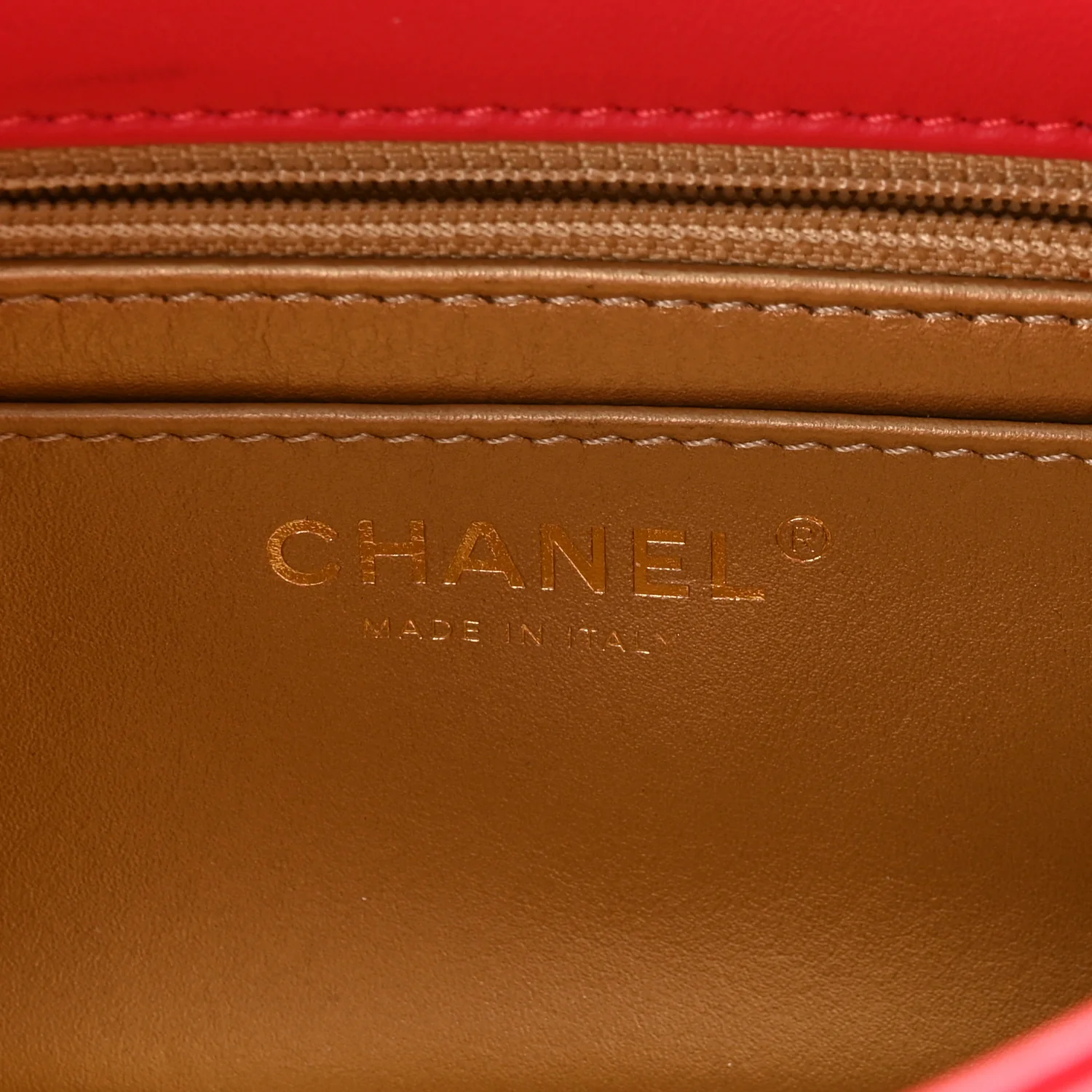 Lambskin Quilted Mini Pearl Crush Flap Red - Image 6
