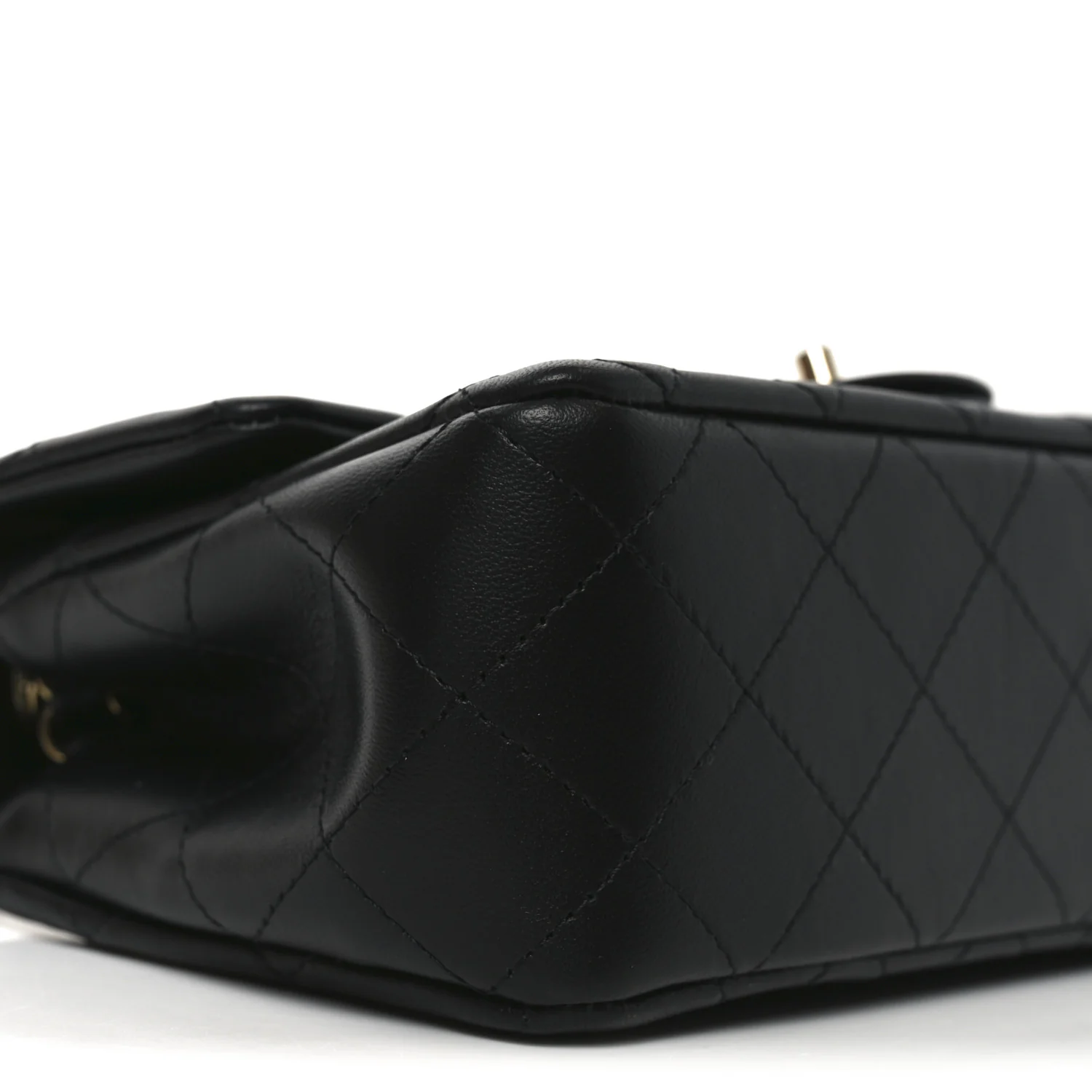 Lambskin Quilted Mini Rectangular Flap Black - Image 9