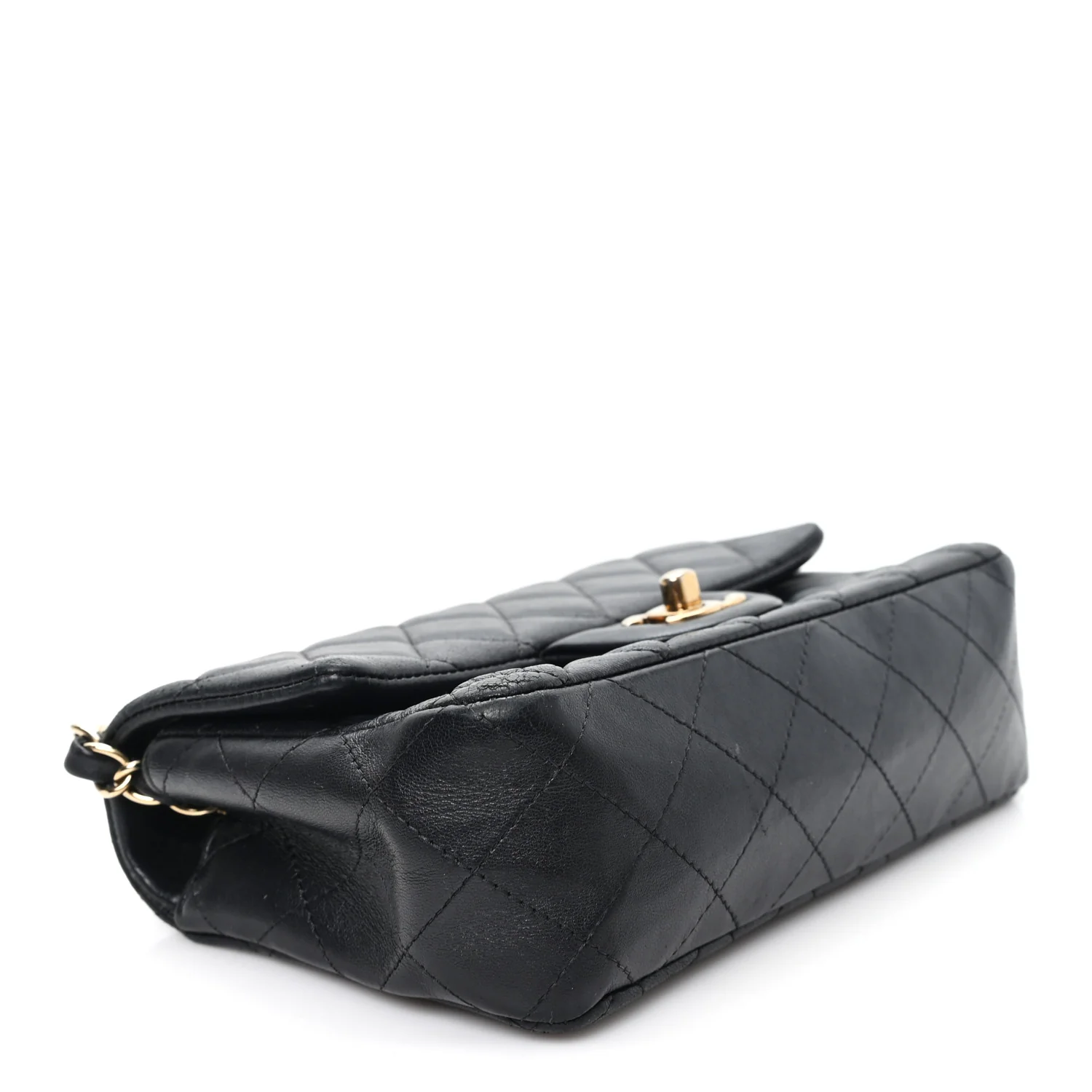 Lambskin Quilted Mini Rectangular Flap Black - Image 4