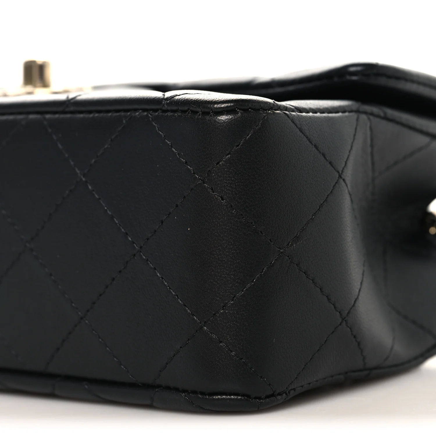 Lambskin Quilted Mini Rectangular Flap Black - Image 10