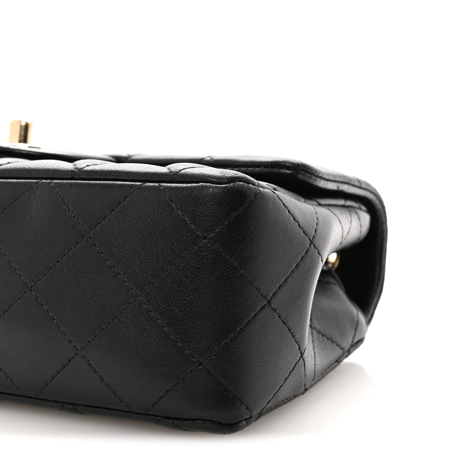 Lambskin Quilted Mini Rectangular Flap Black - Image 10